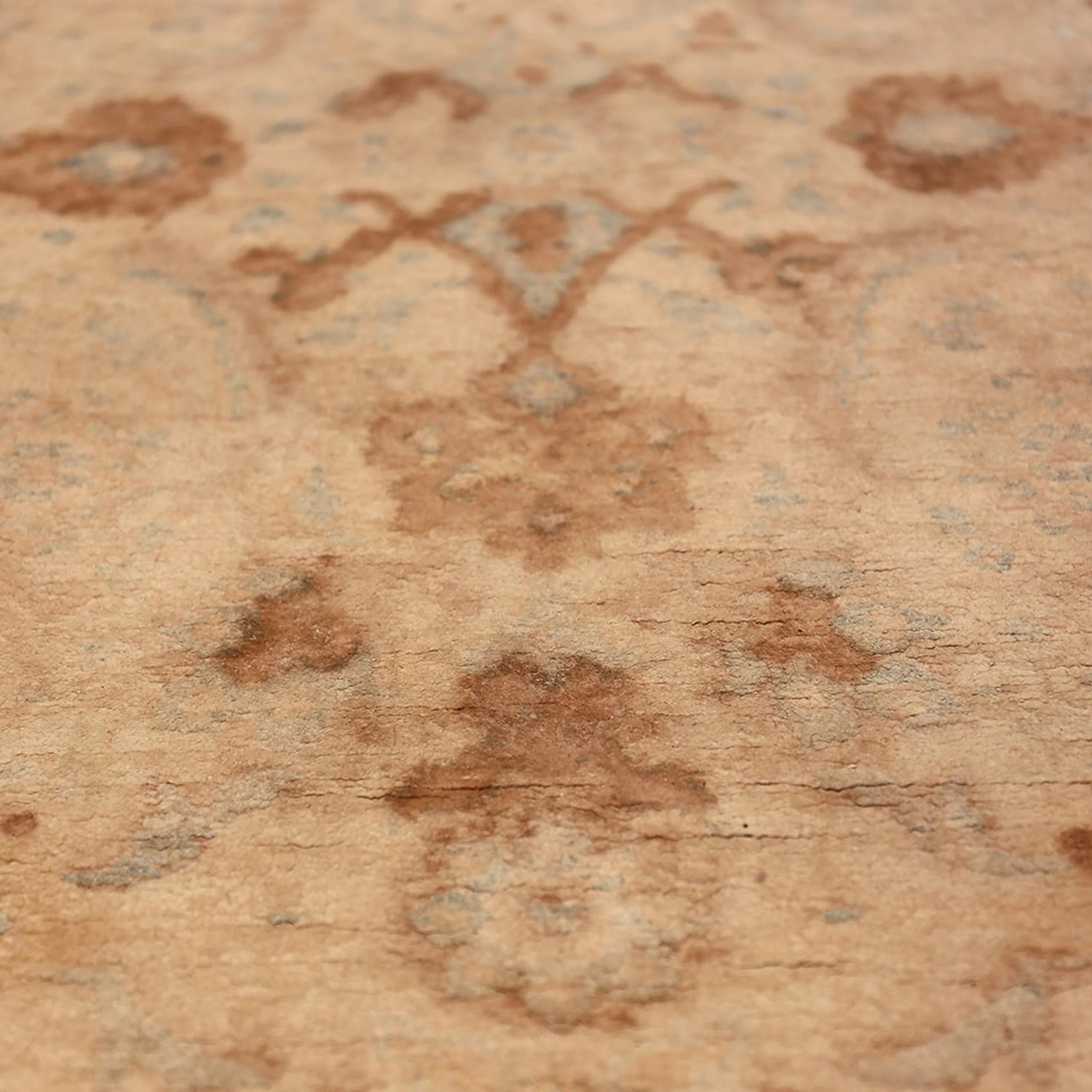 Beige Antique Traditional Indian Cotton Agra Rug - 5' x 8'6" - Image 12