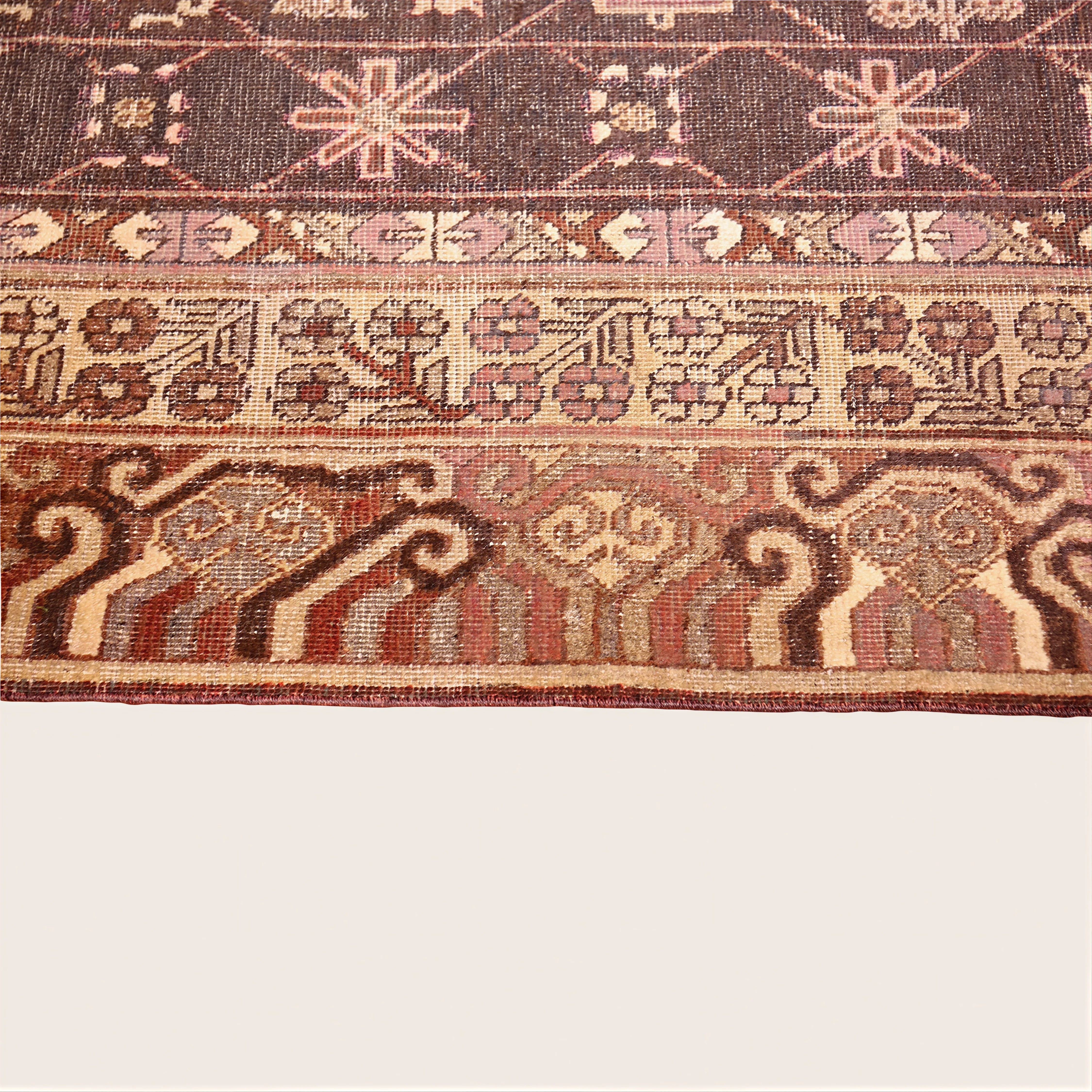 Brown Antique Traditional Khotan Rug - 5'1" x 10'3" - Image 6