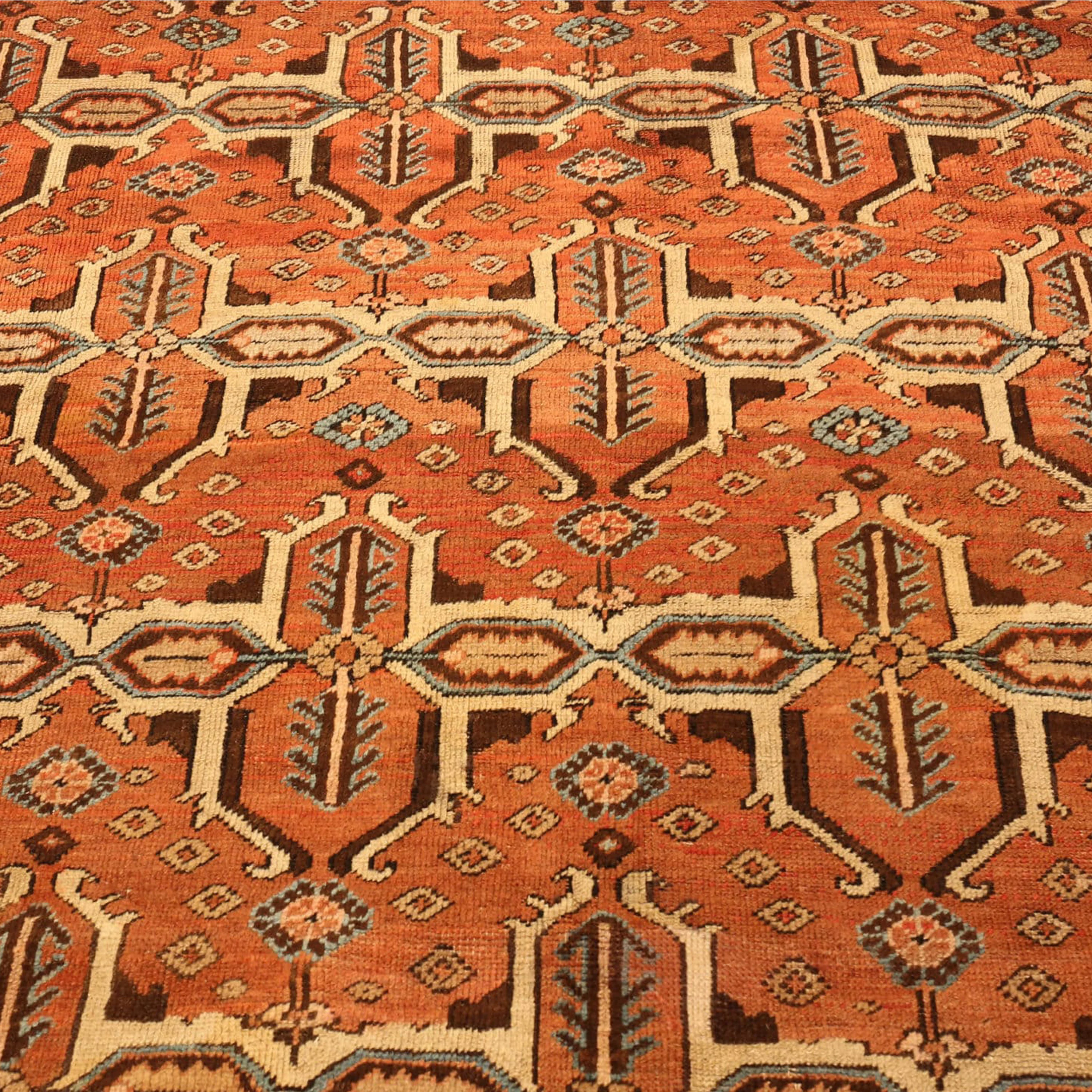 Red Antique Traditional Persian Bakshaish Rug - 10'10" x 14'1" - Image 2