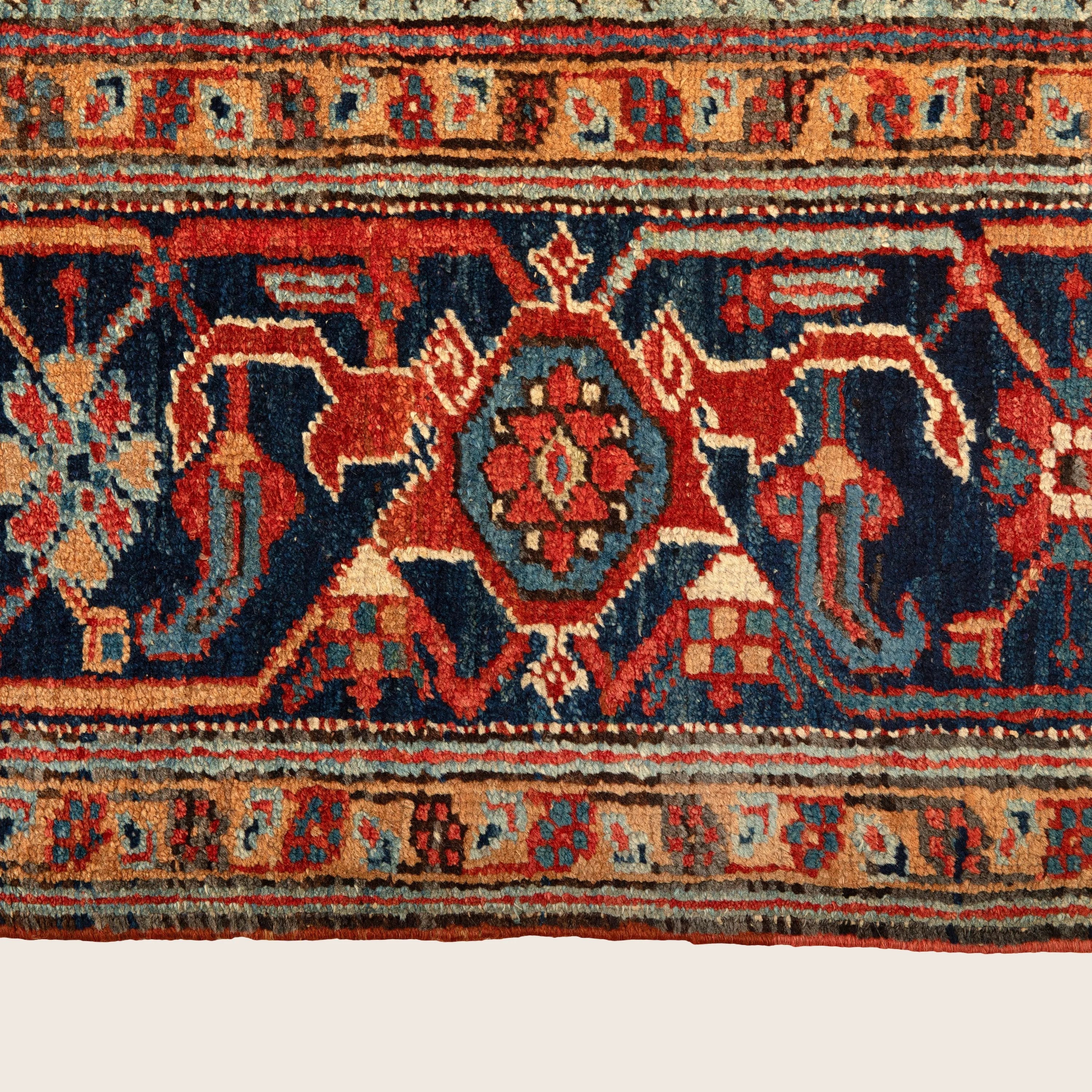 Red Antique Persian Heriz Wool Rug - 8' x 11'3" - Image 5