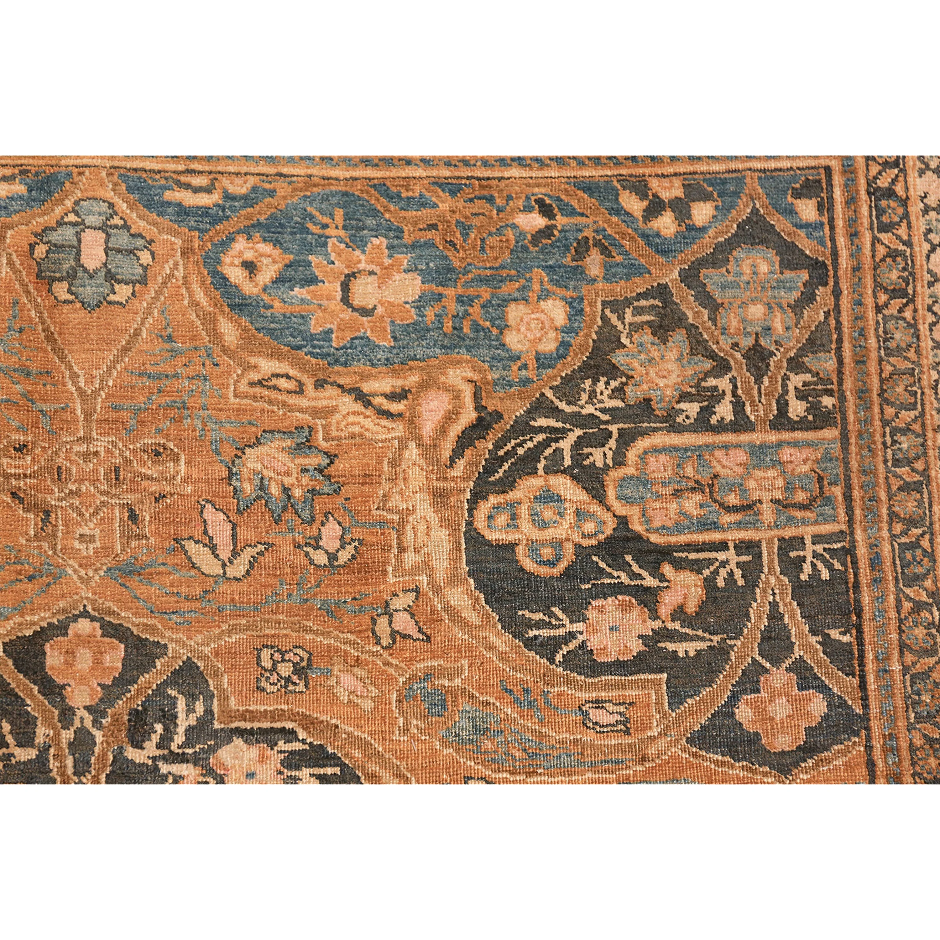 Brown Antique Traditional Persian Khorassan Rug - 9' x 12'5" - Image 11