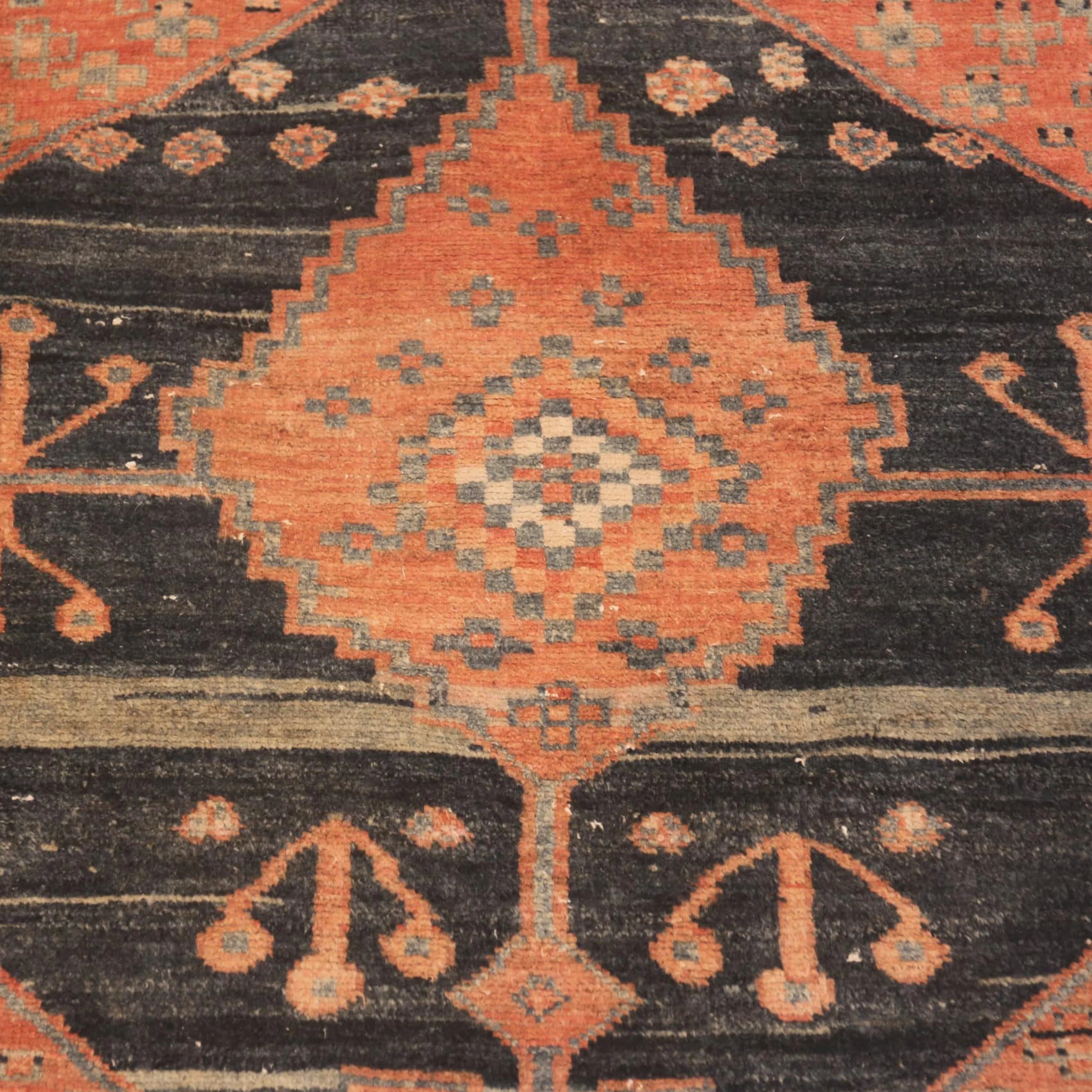 Orange Antique Traditional Persian Malayer Rug - 4'7" x 8'2" - Image 2