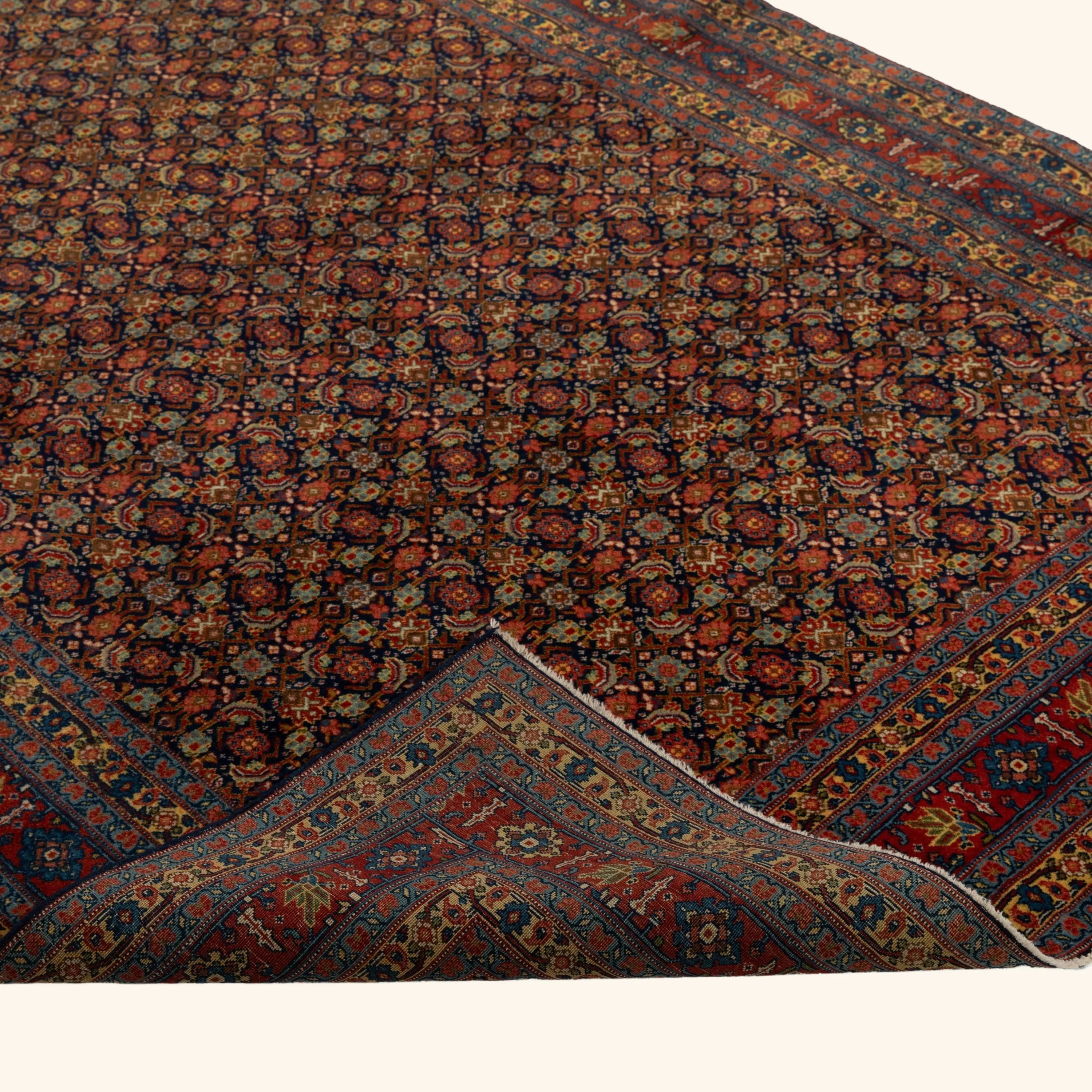 Red Antique Persian Tabriz Rug - 4'7" x 6'7" - Image 4