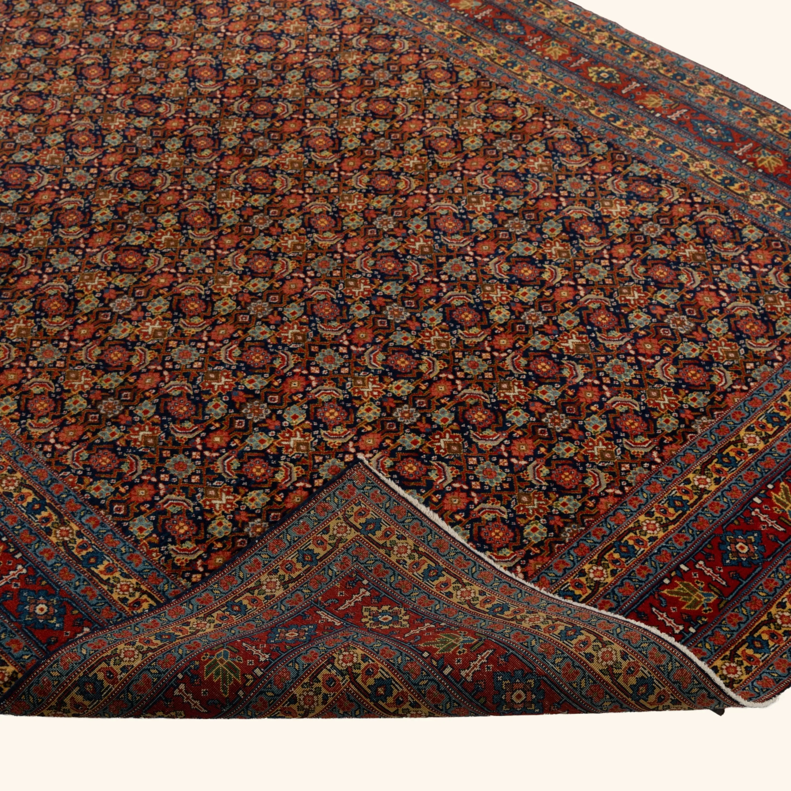 Red Antique Persian Tabriz Rug - 4'7" x 6'7" - Image 4