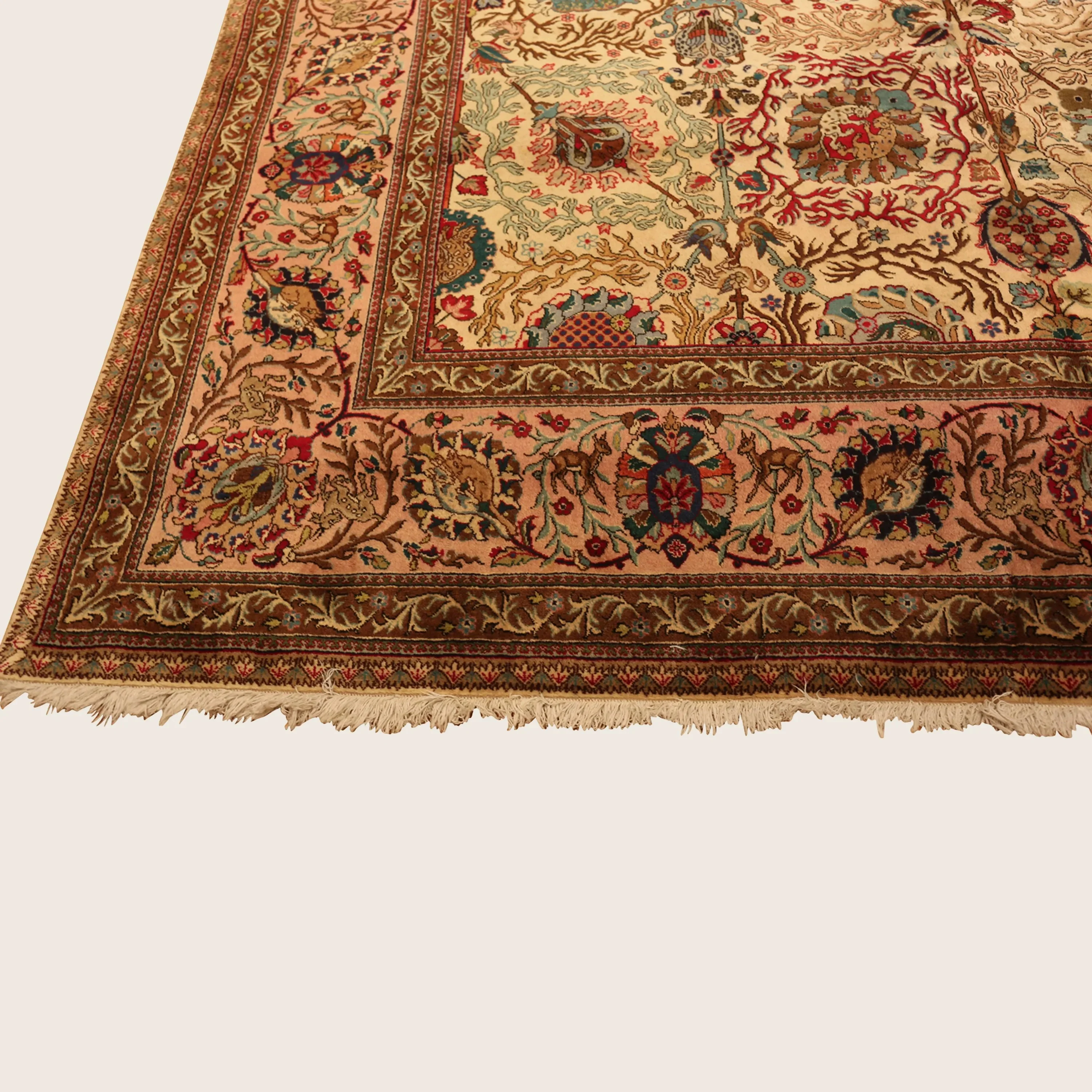 Red Antique Persian Tabriz Wool Rug - 11'1" x 16' - Image 12