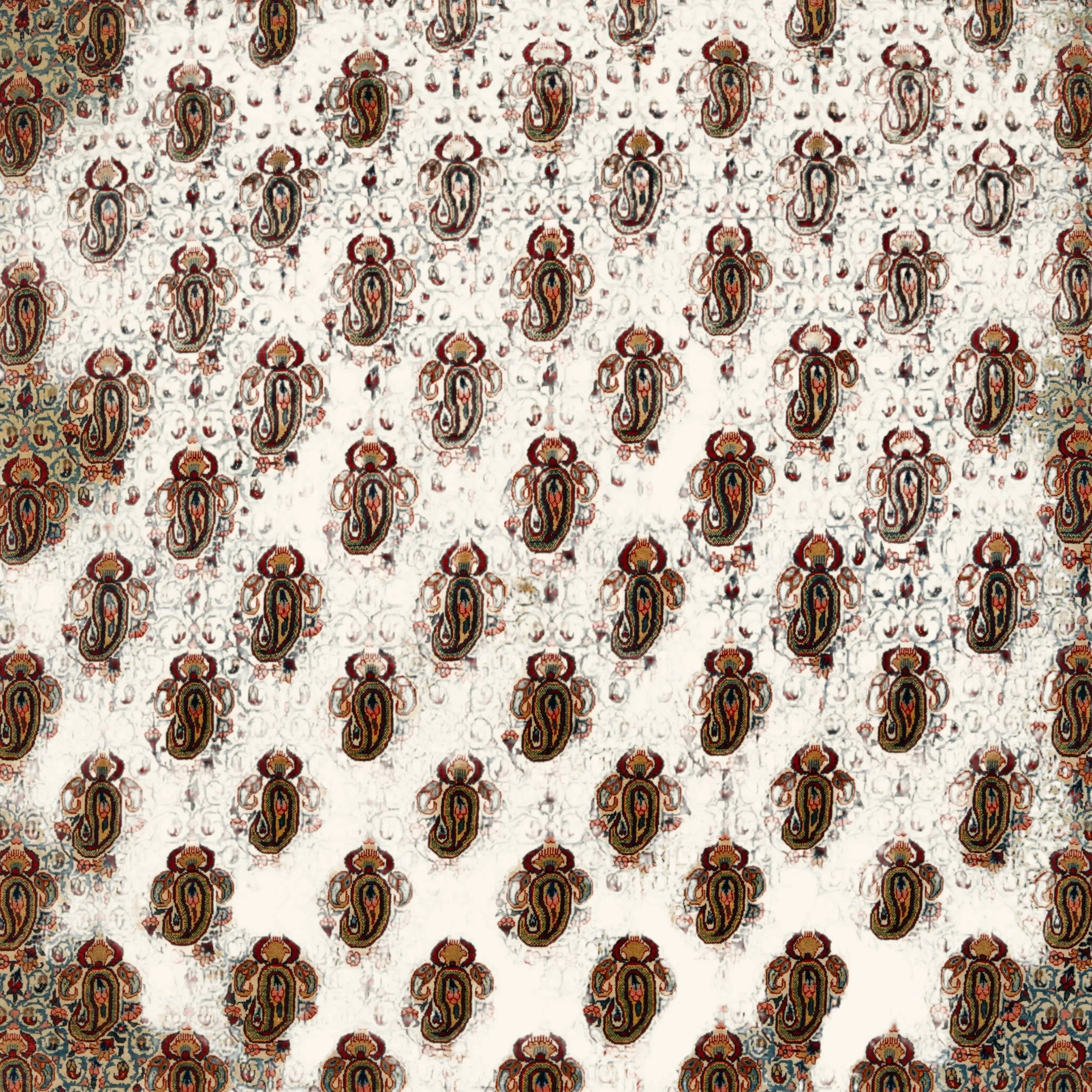 Orange & Light Blue Antique Persian Tehran Rug - 8' x 10' - Image 2