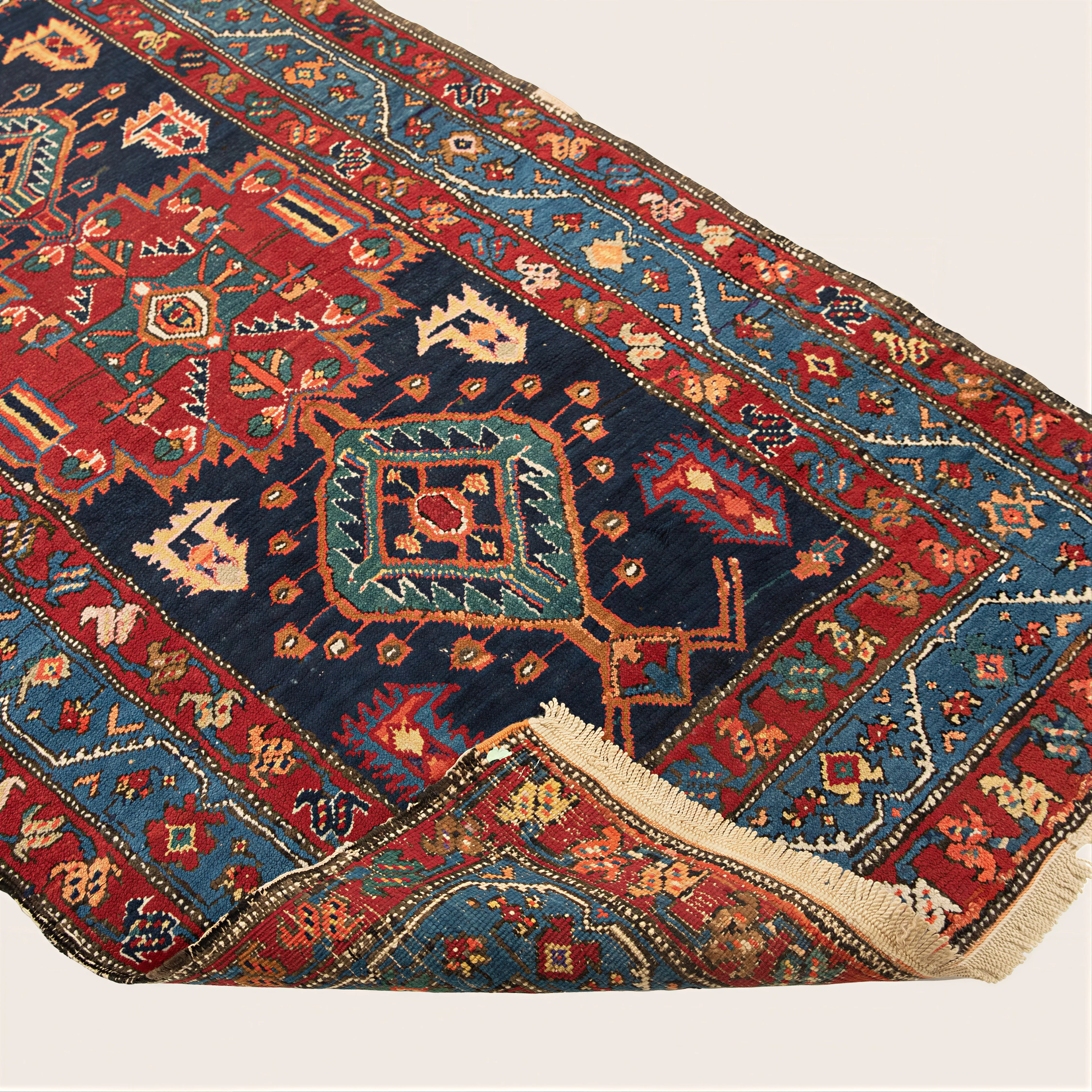Red Antique Turkish Wool Runner - 3'7'' x 13'9'' - Image 4