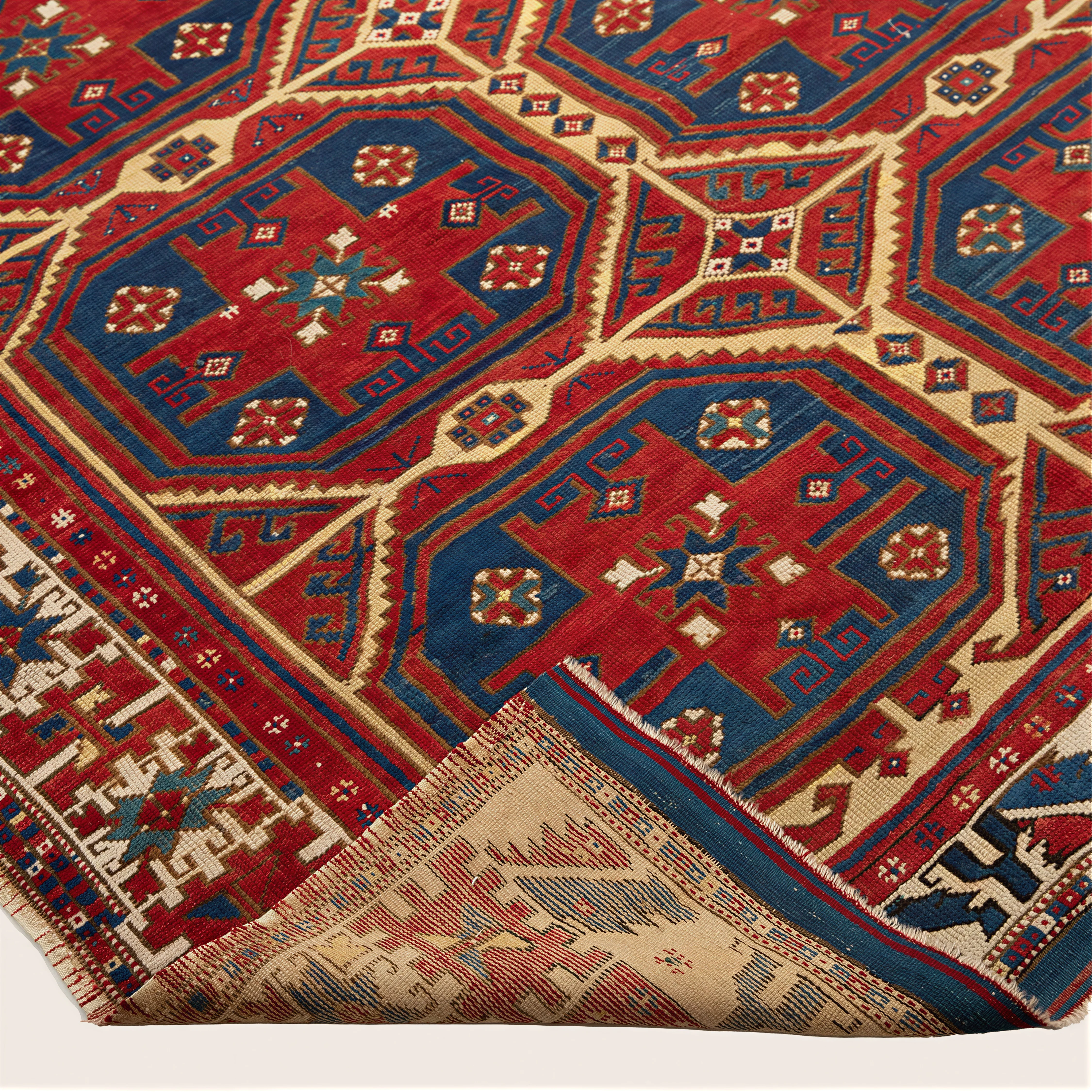 Red Antique Turkish Wool Rug - 6'5'' x 5'11'' - Image 4