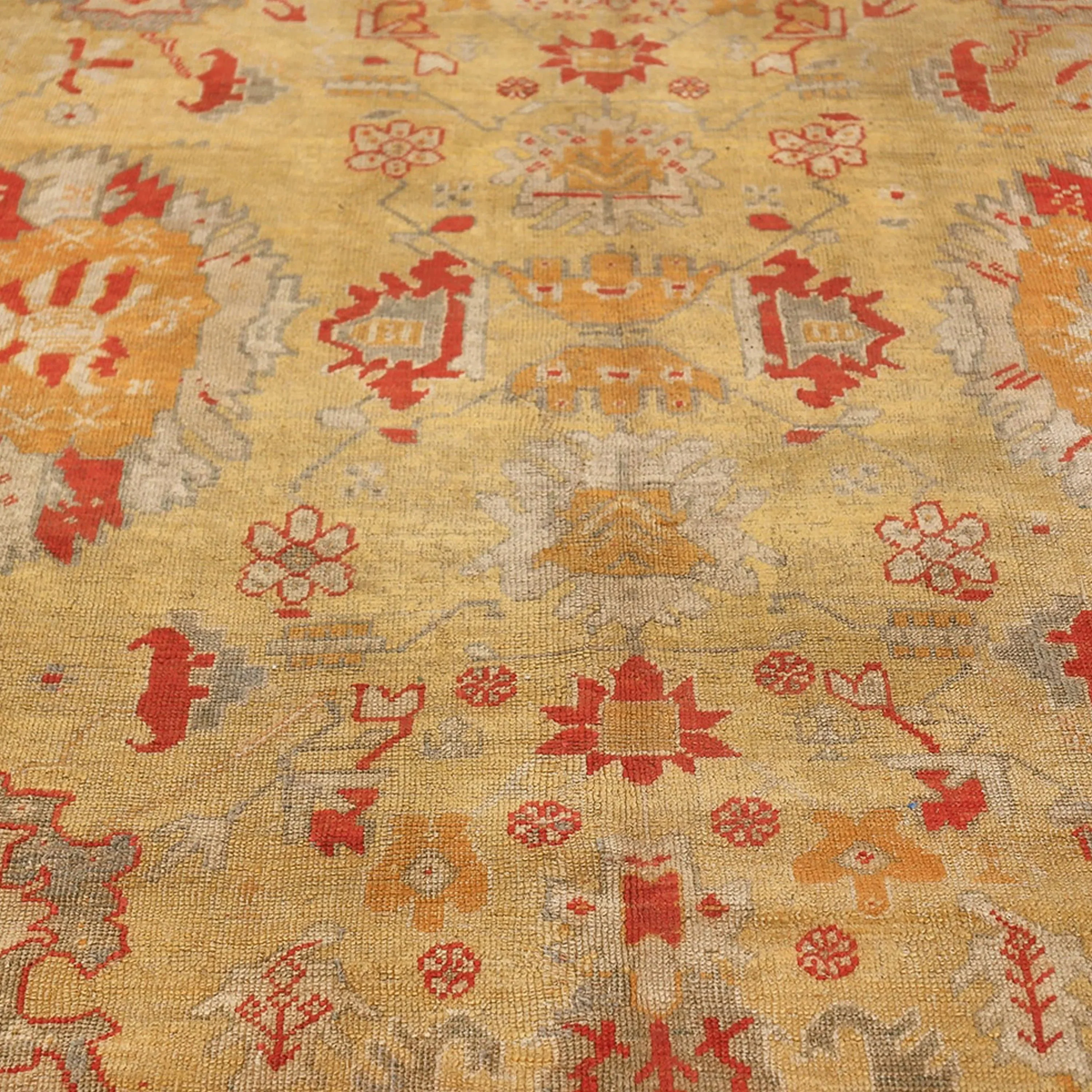 Yellow Antique Traditional Turkish Oushak Rug - 8'3" x 13'4" - Image 2