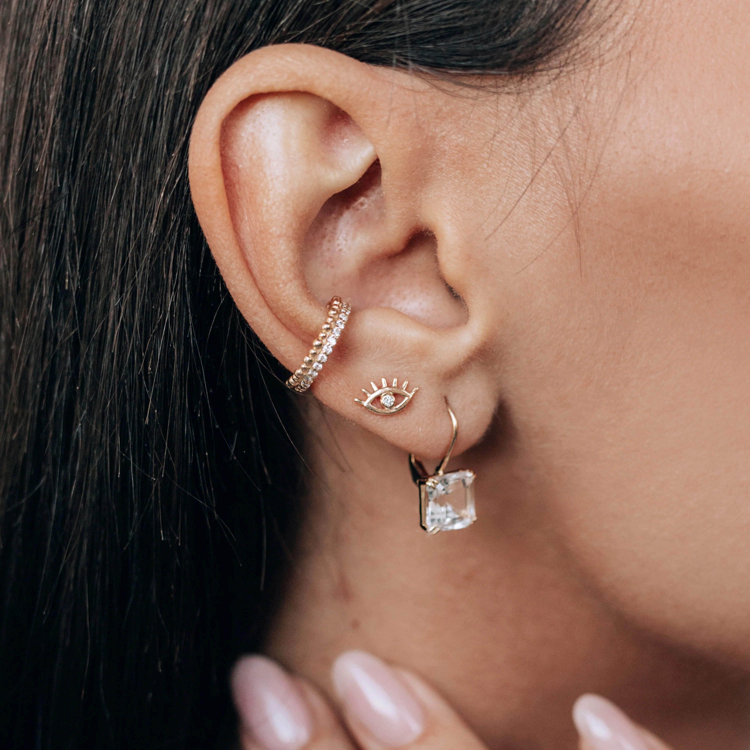 Evil Eye Diamond Lash Single Stud - Image 2