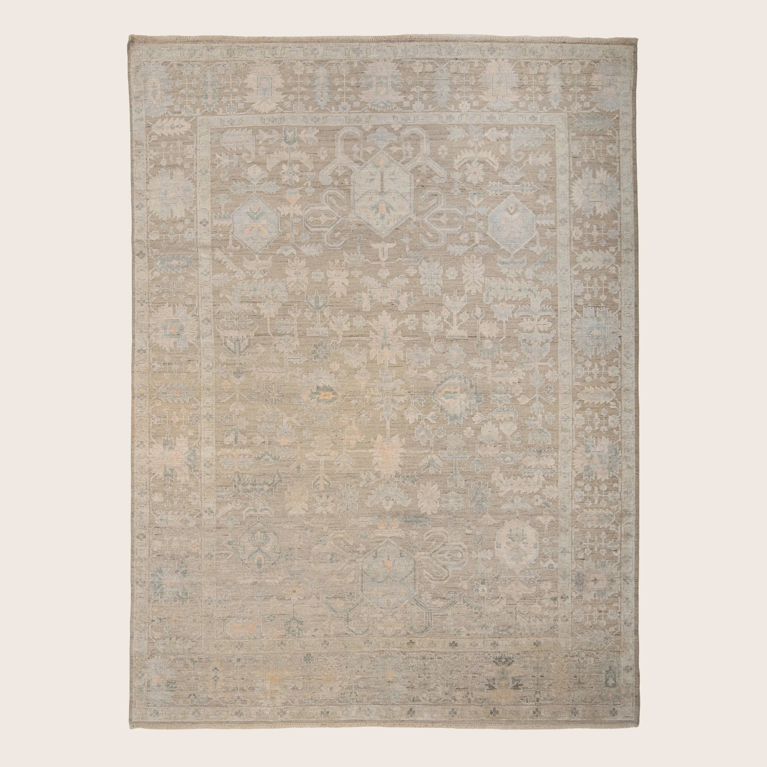 Aqua Silk and Wool Area Rug - 9' x 12'