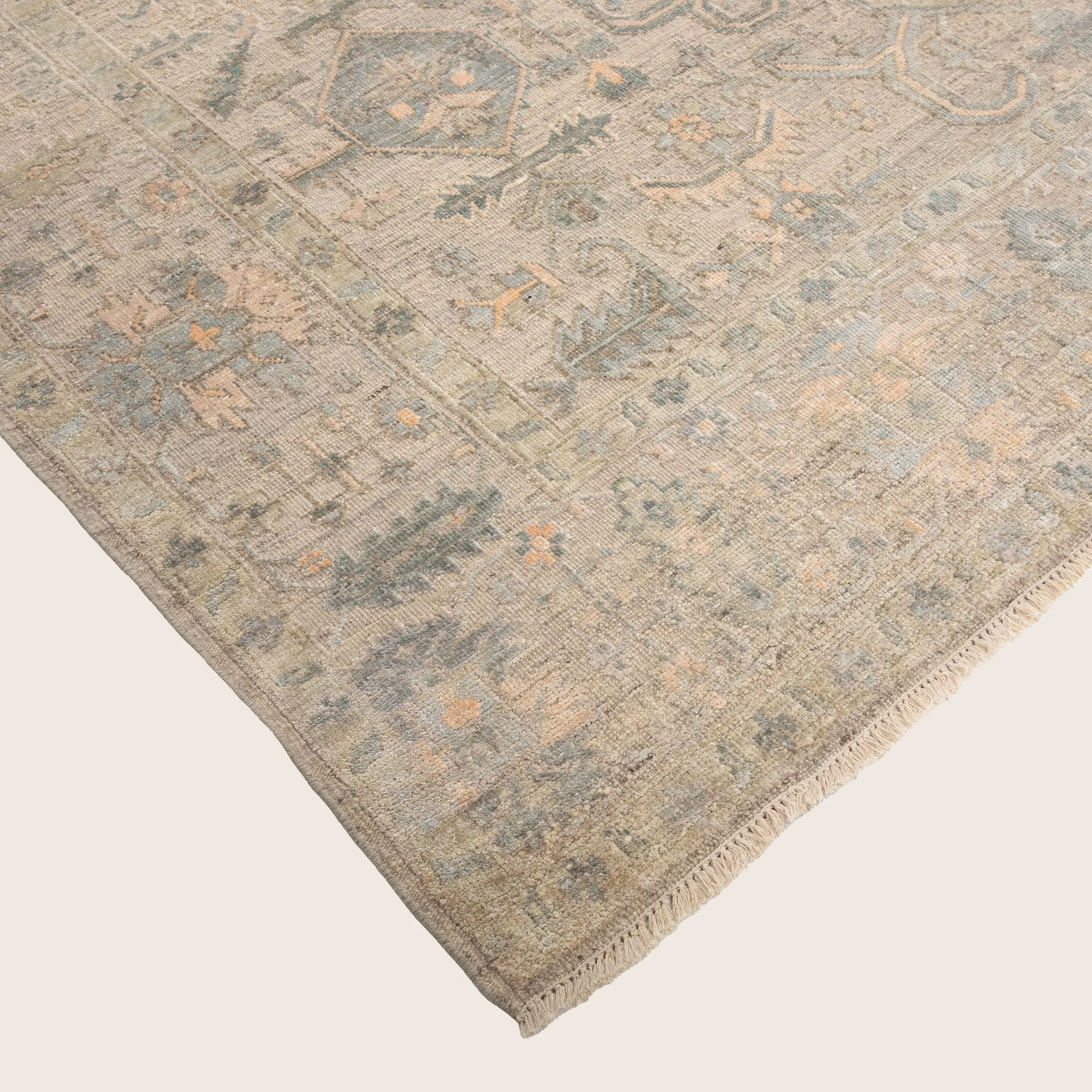 Aqua Silk and Wool Area Rug - 9' x 12' - Image 3