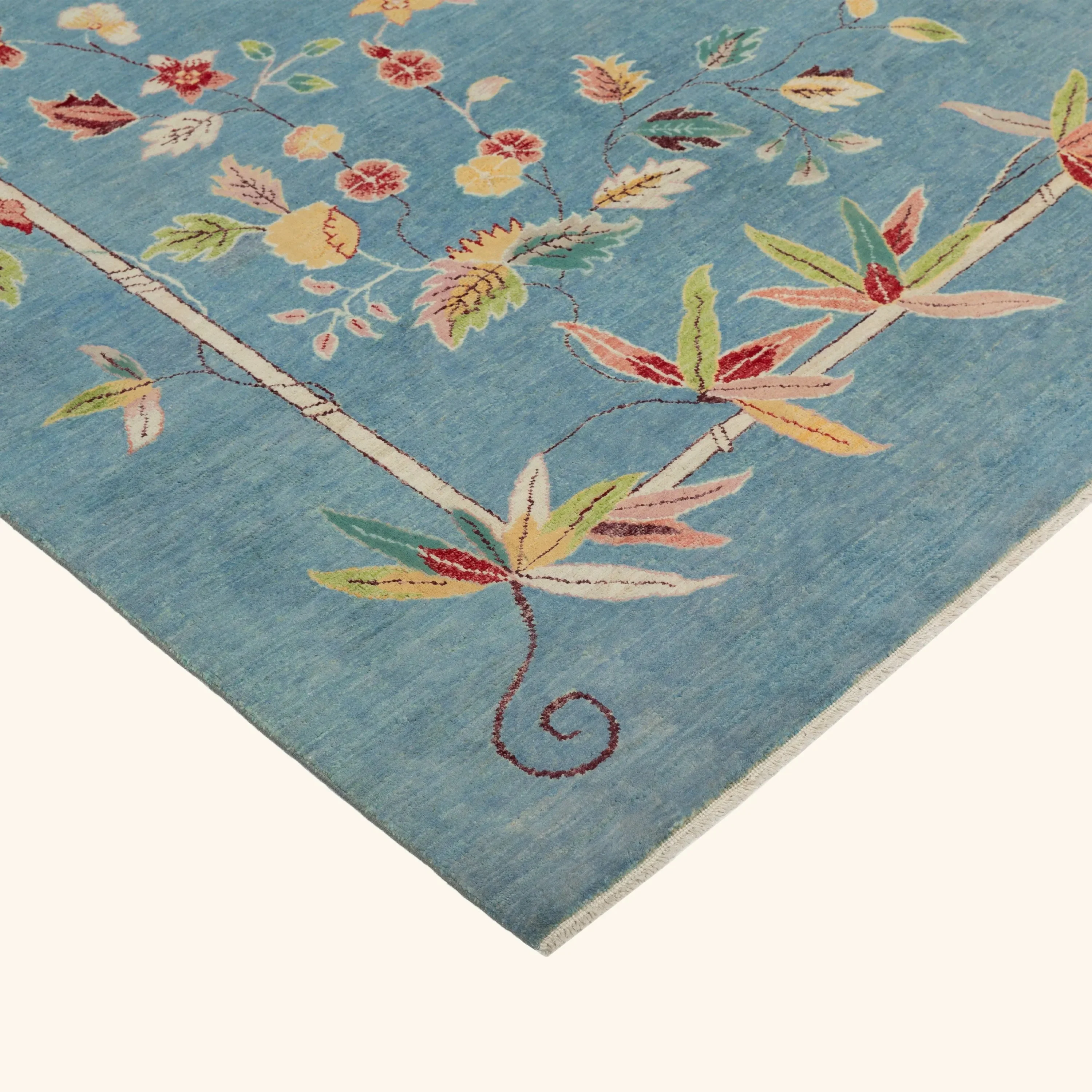 Blue Traditional Art Deco Rug - 9' x 12'1" - Image 4