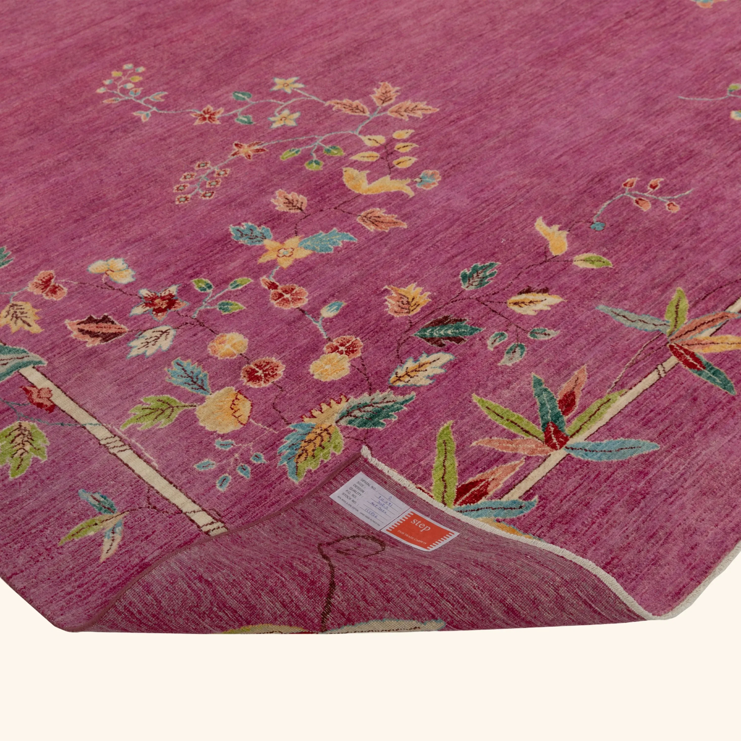 Pink Traditional Art Deco Rug - 9'1 x 11'11" - Image 5