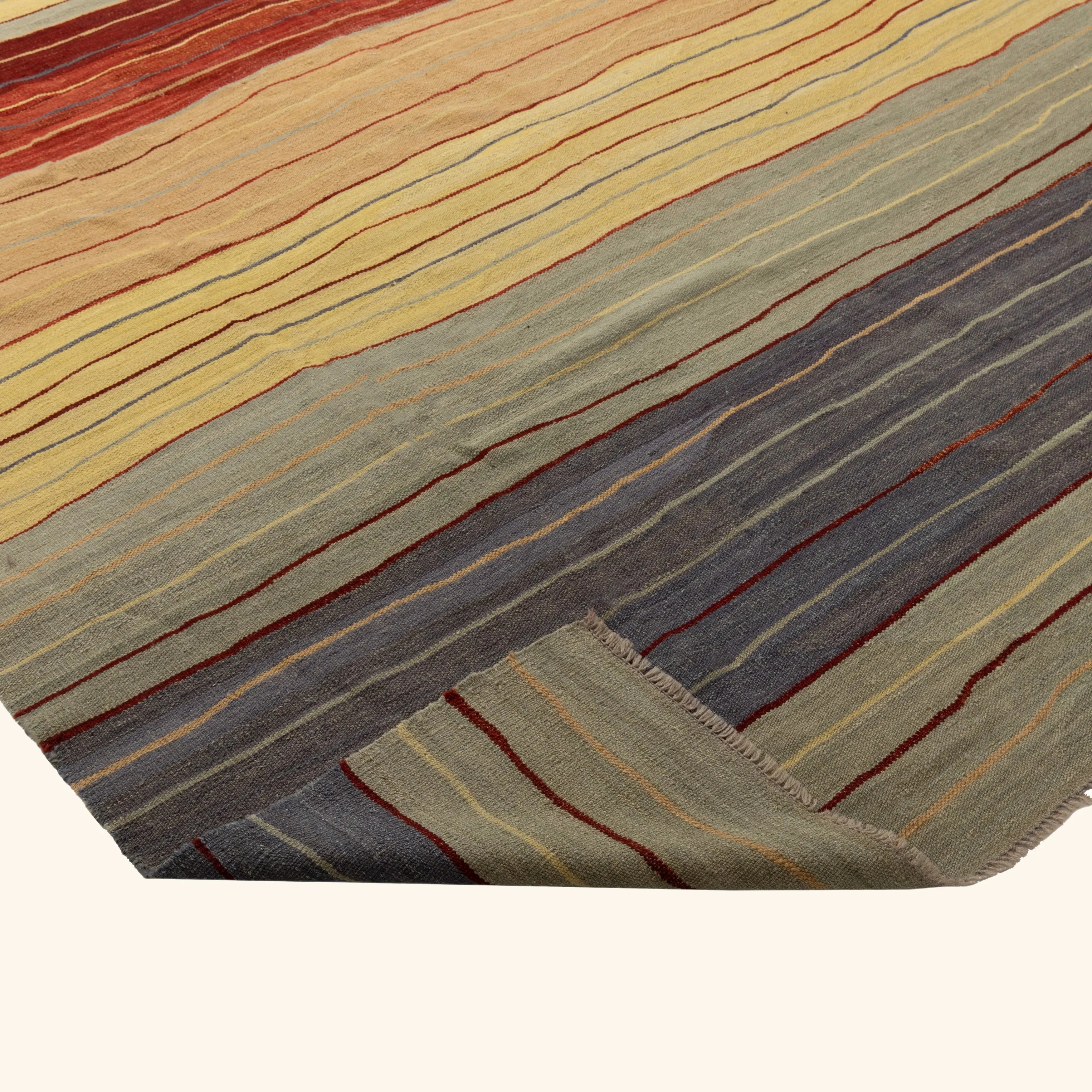 Multicolored Flatweave Wool Rug - 8'2" x 9'9" - Image 5