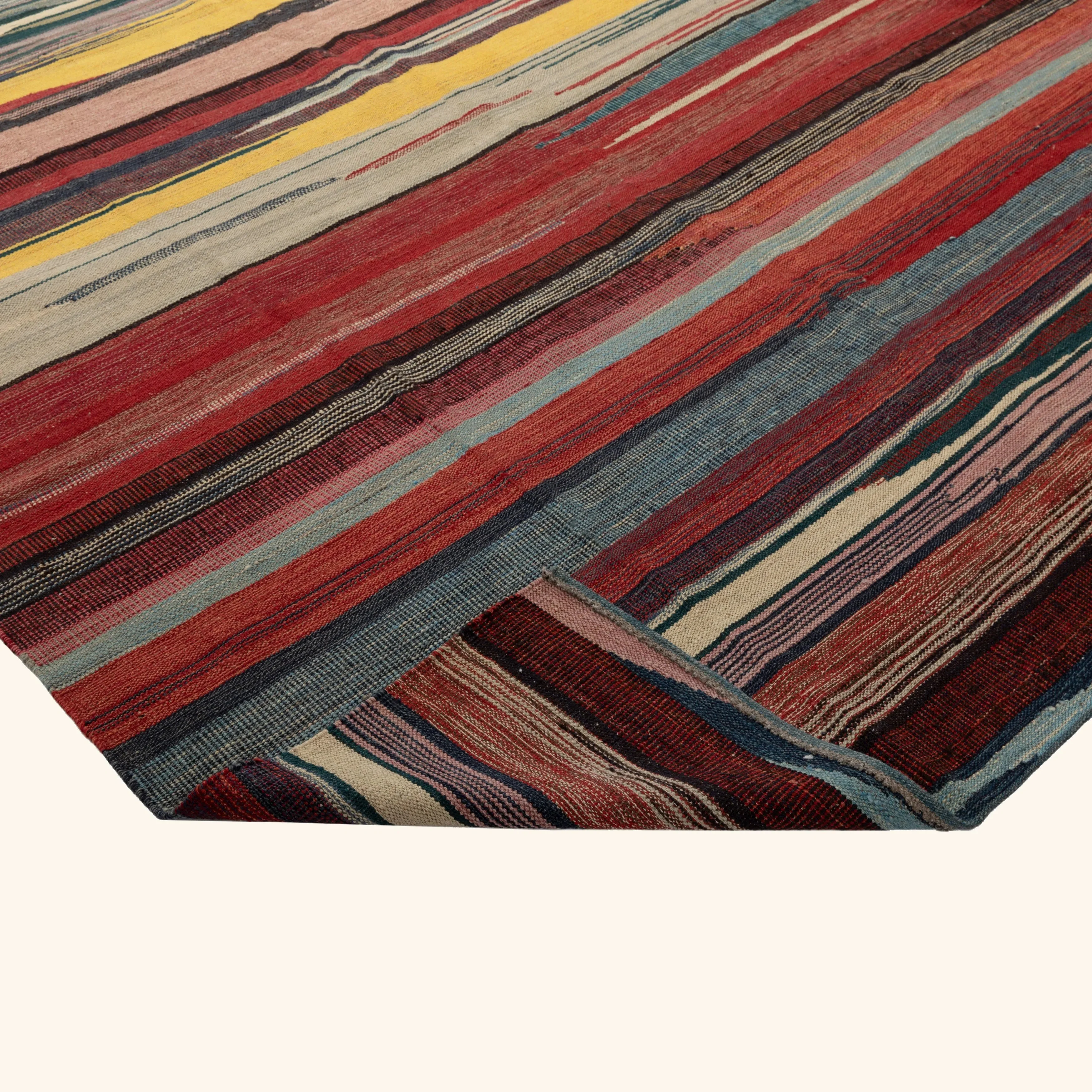 Multicolored Flatweave Wool Rug - 8'3" x 9'10" - Image 5