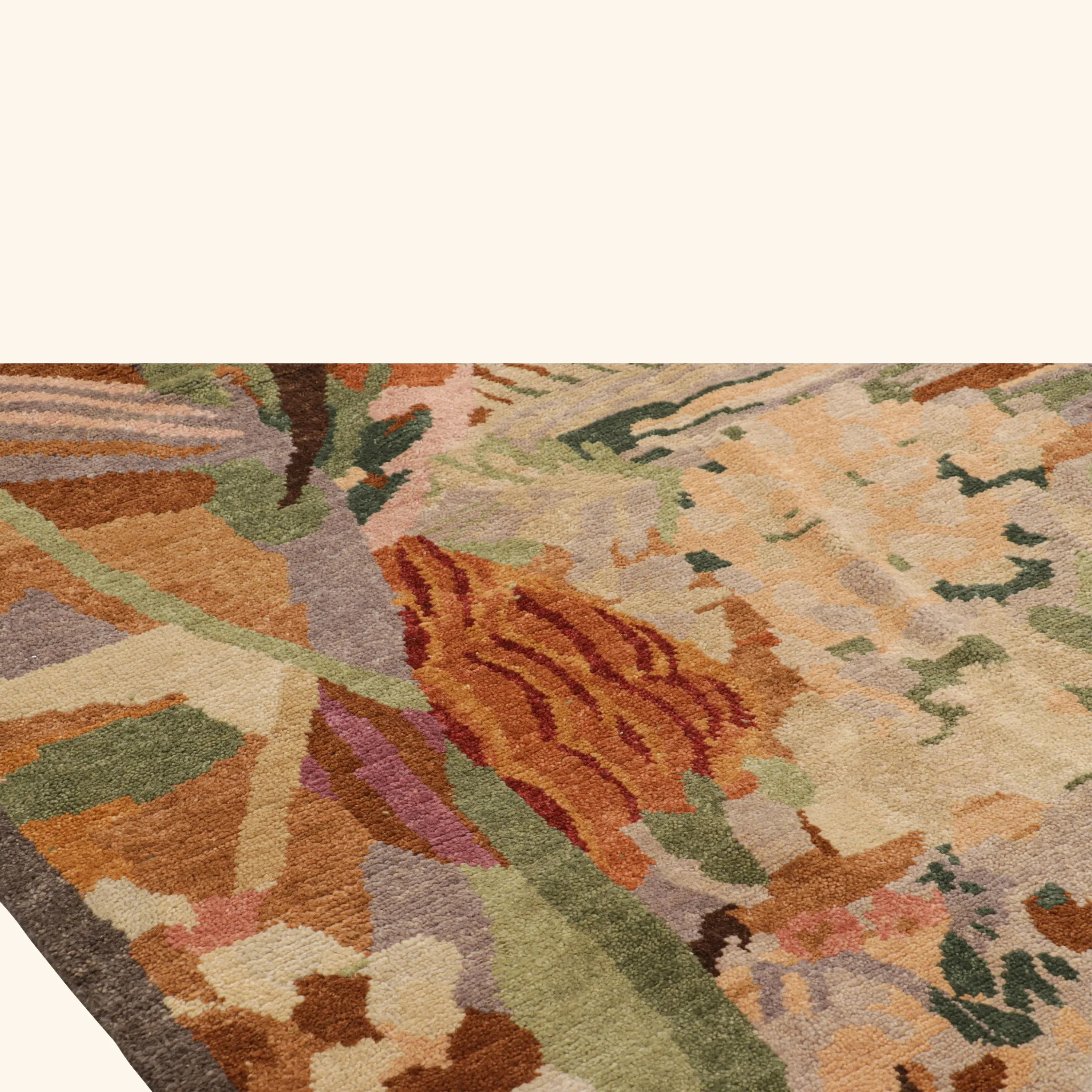 Multicolored Contemporary Wool Rug - 9'11" x 13'11" - Image 4