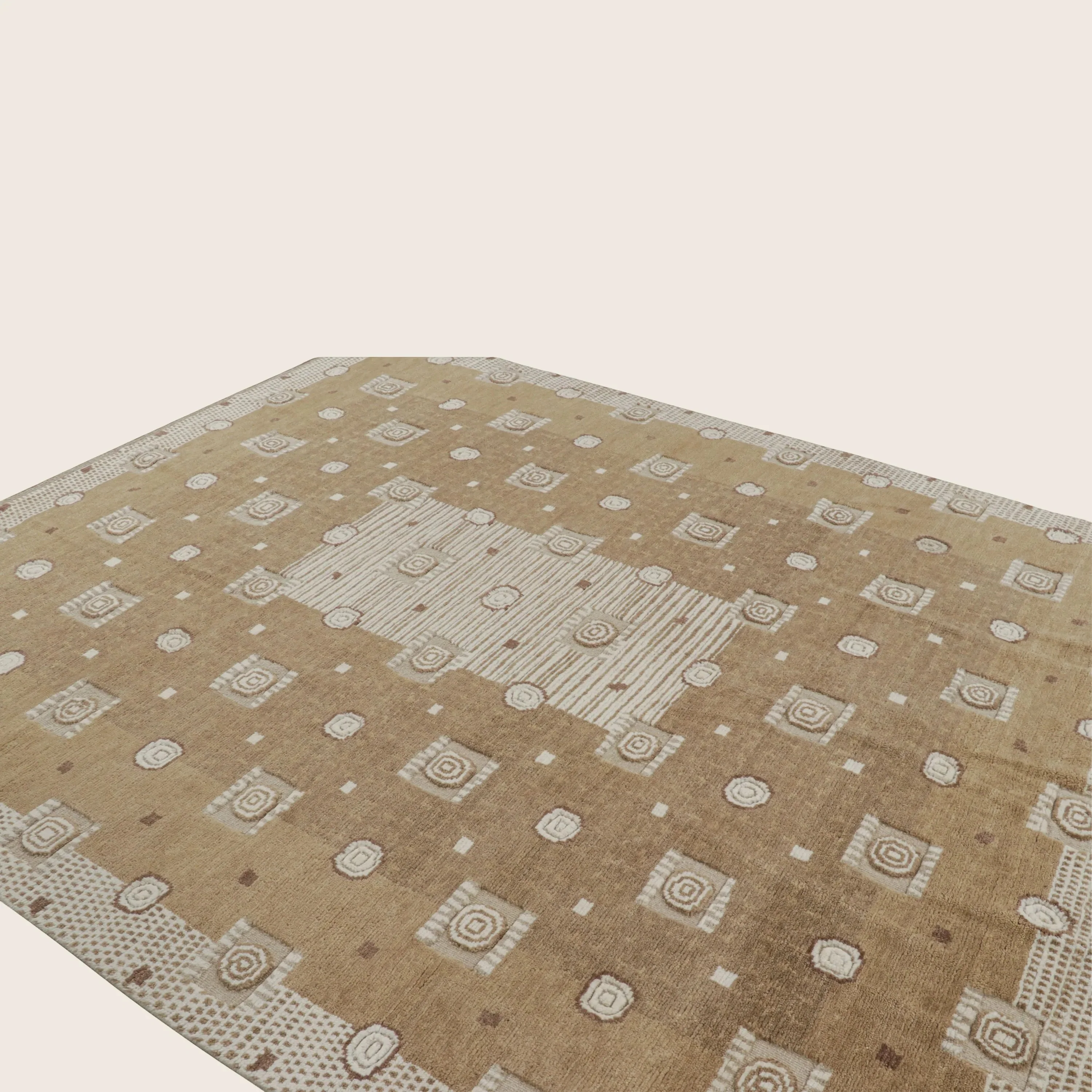 Beige & Grey Transitional Wool Rug - 8'2" x 9'10" - Image 3