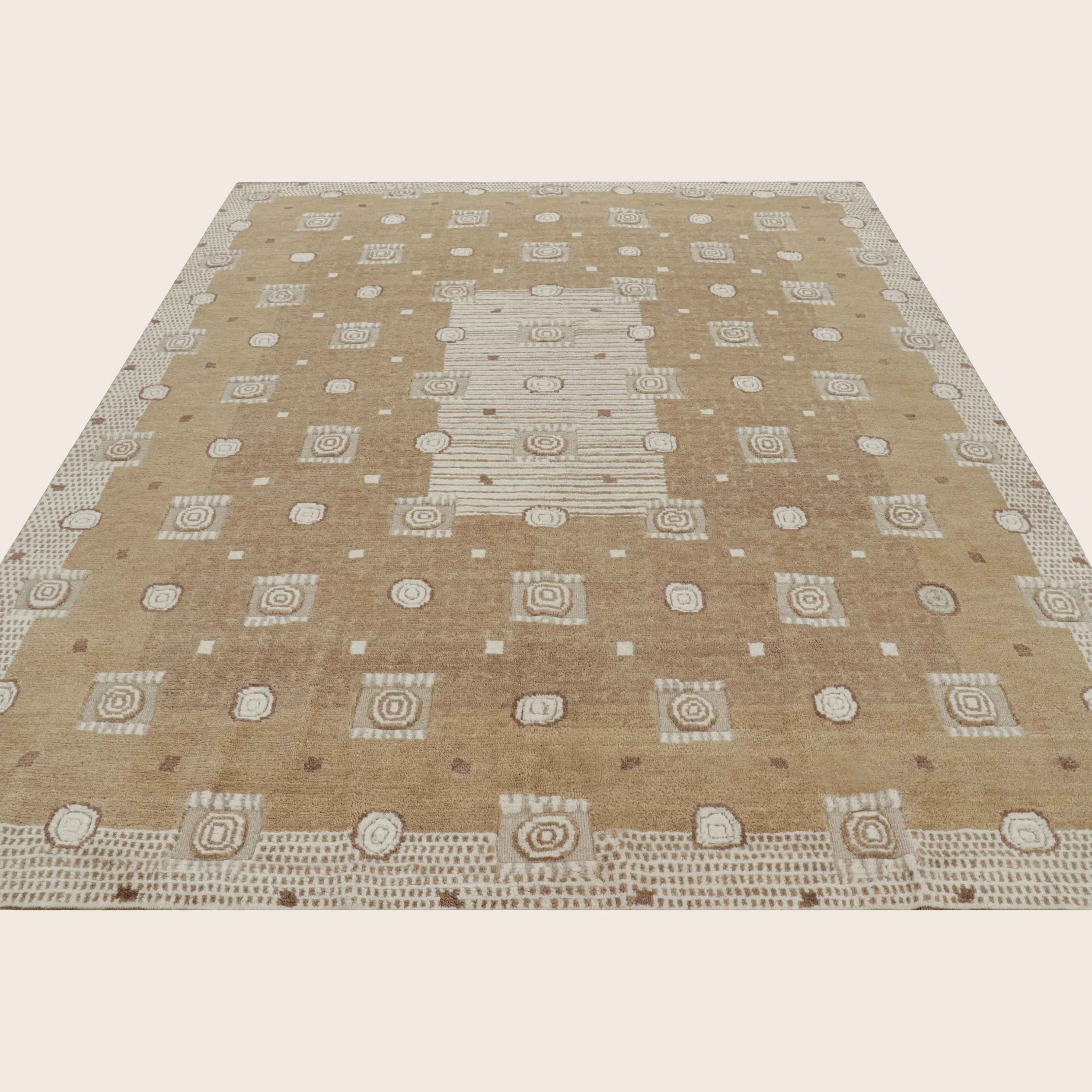 Beige & Grey Transitional Wool Rug - 8'2" x 9'10" - Image 4