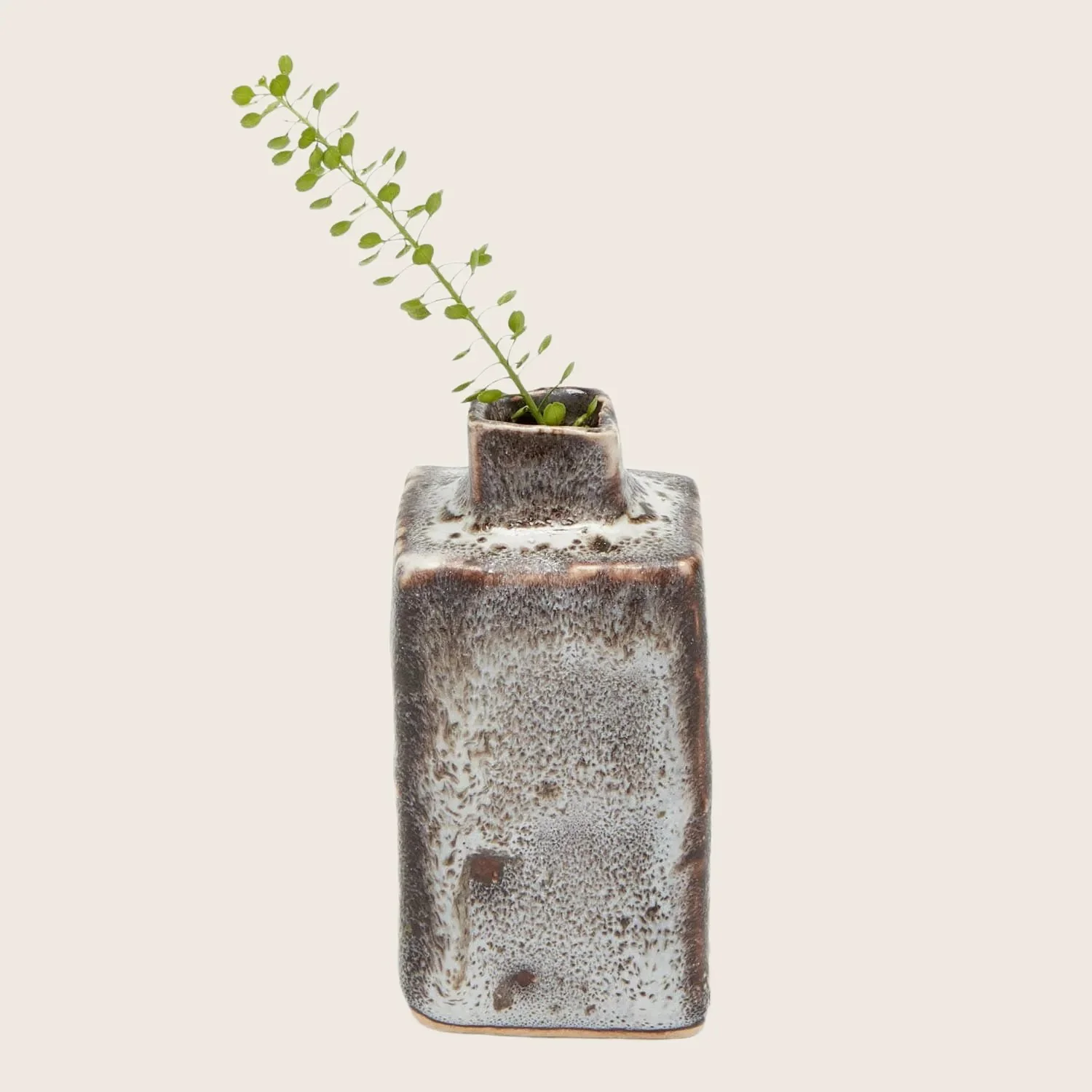 Ash Cloud Mini Rectangular Vase, Brown - Image 3