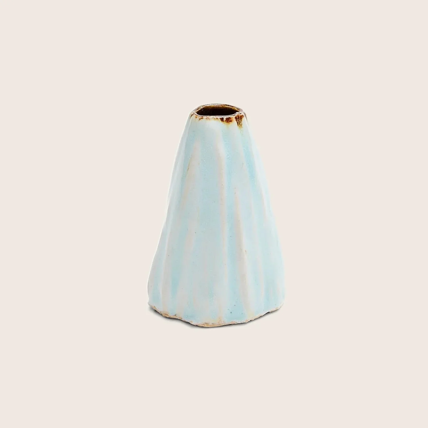 Ash Cloud Conical Vase, Light Blue