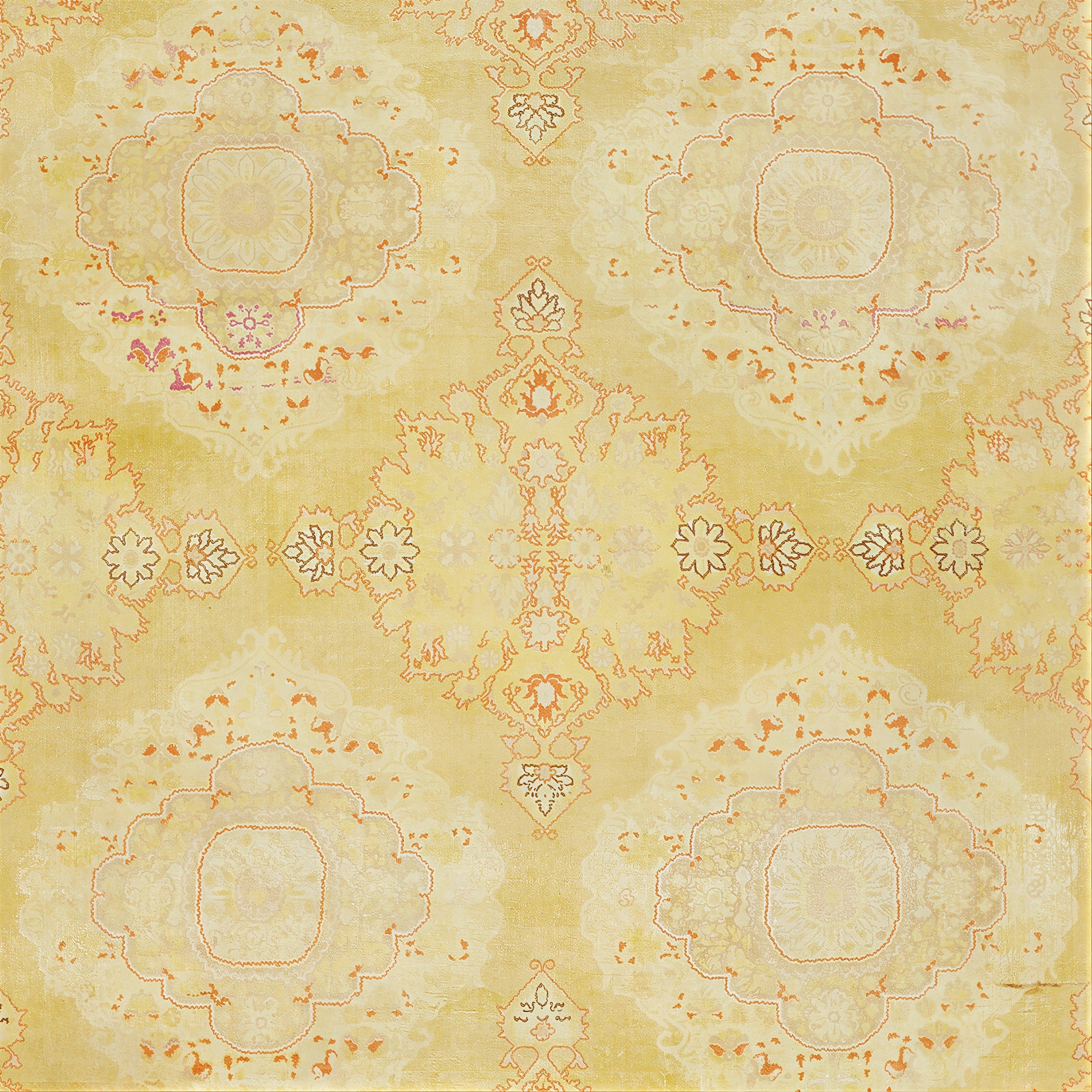 Yellow Traditional Wool Rug - 6'3" x 27'3" - Image 2
