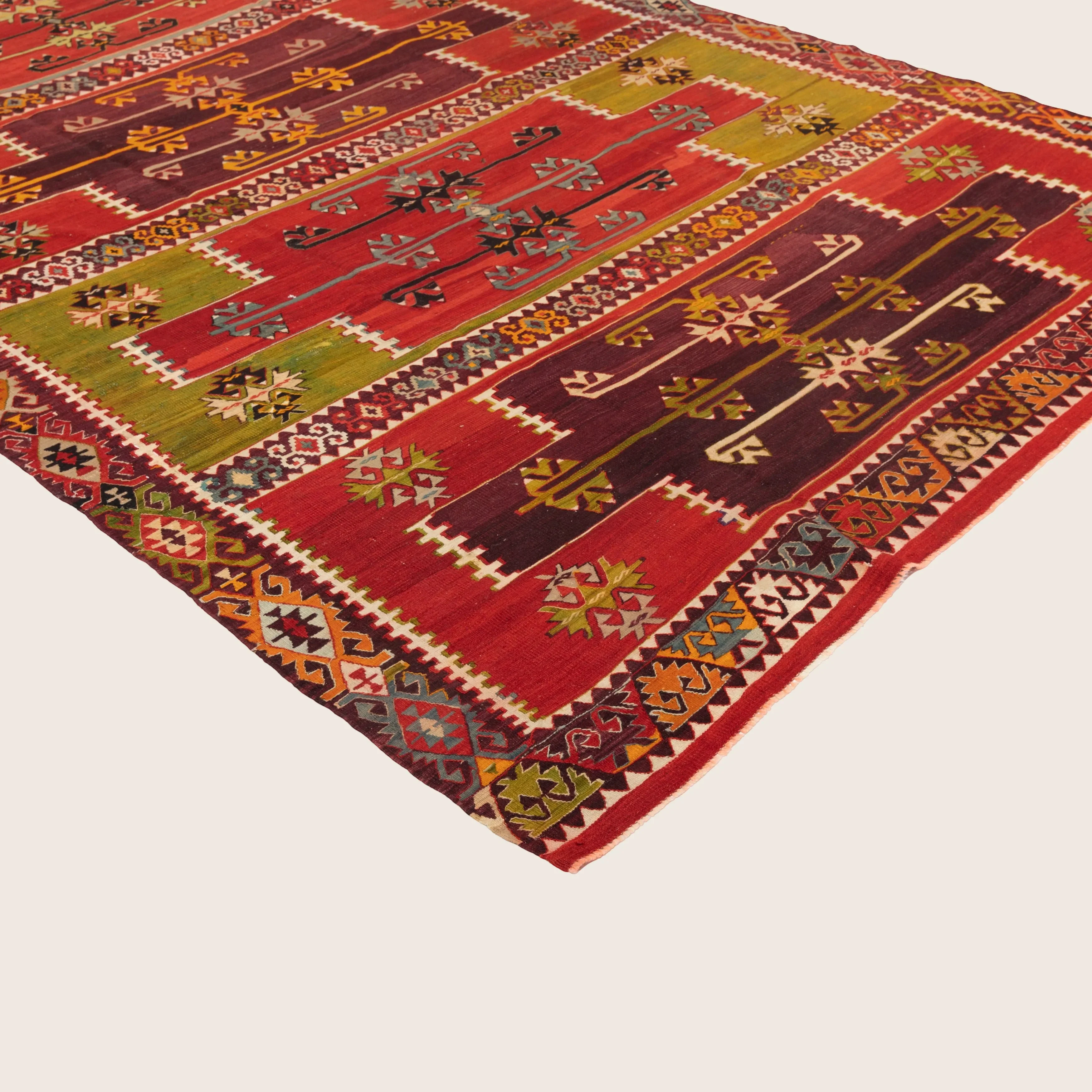 Red Vintage Wool Kilim Rug - 6'1" x 16'6" - Image 4
