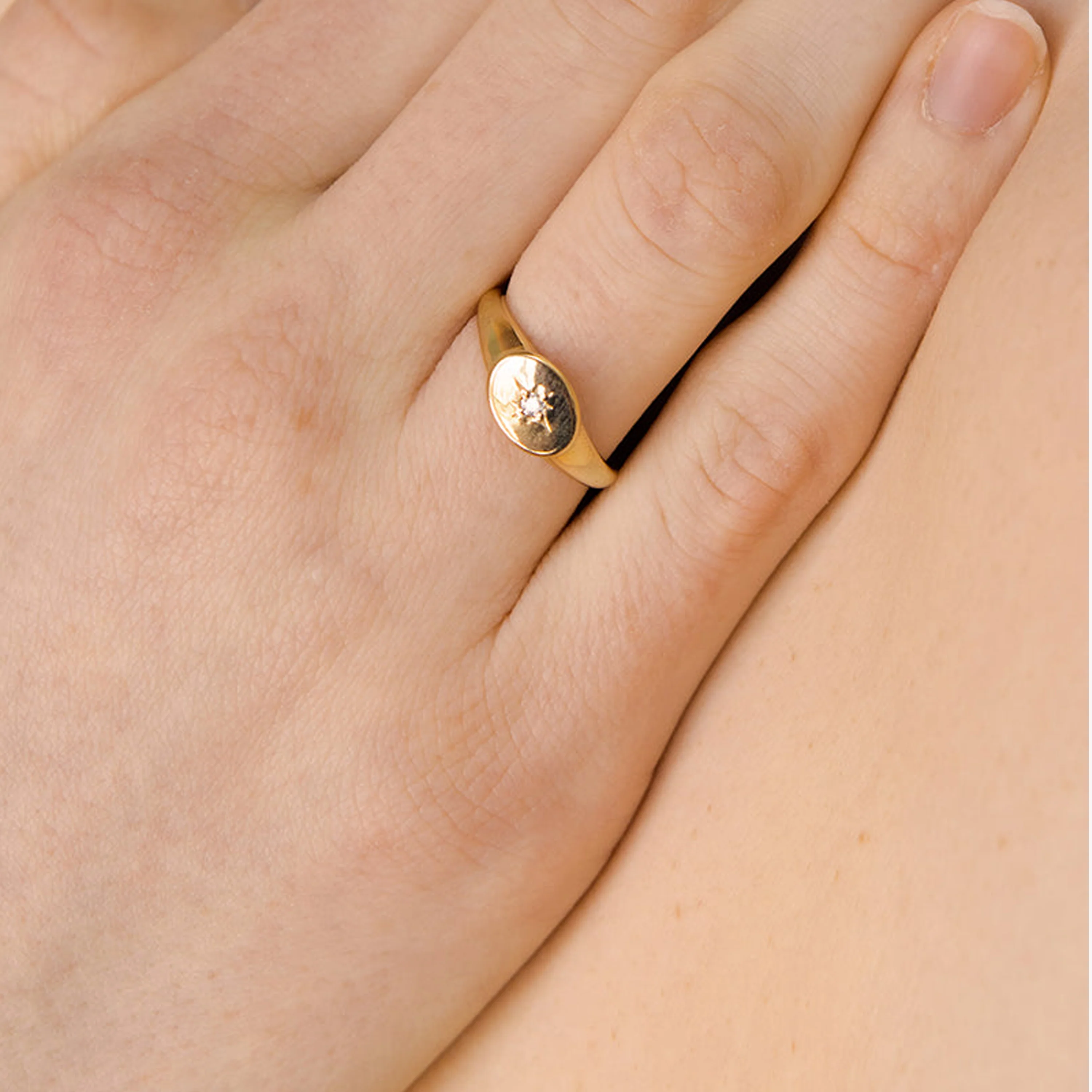 Aztec Diamond Signet Ring - Image 2
