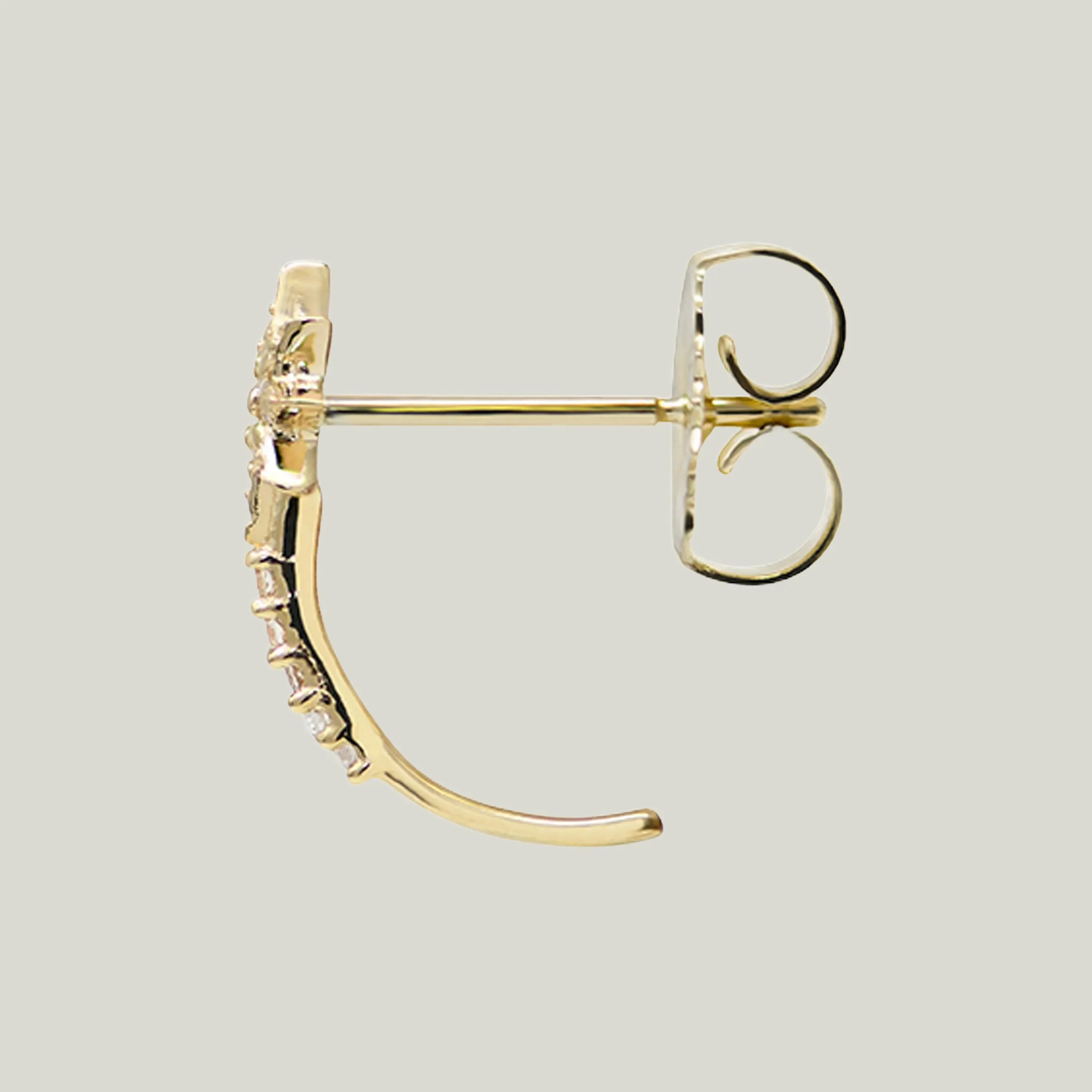 Aztec Half Hoop Diamond Studs - Image 4