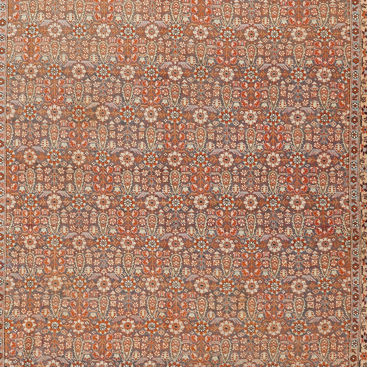 Orange Antique Persian Tabriz - Image 4