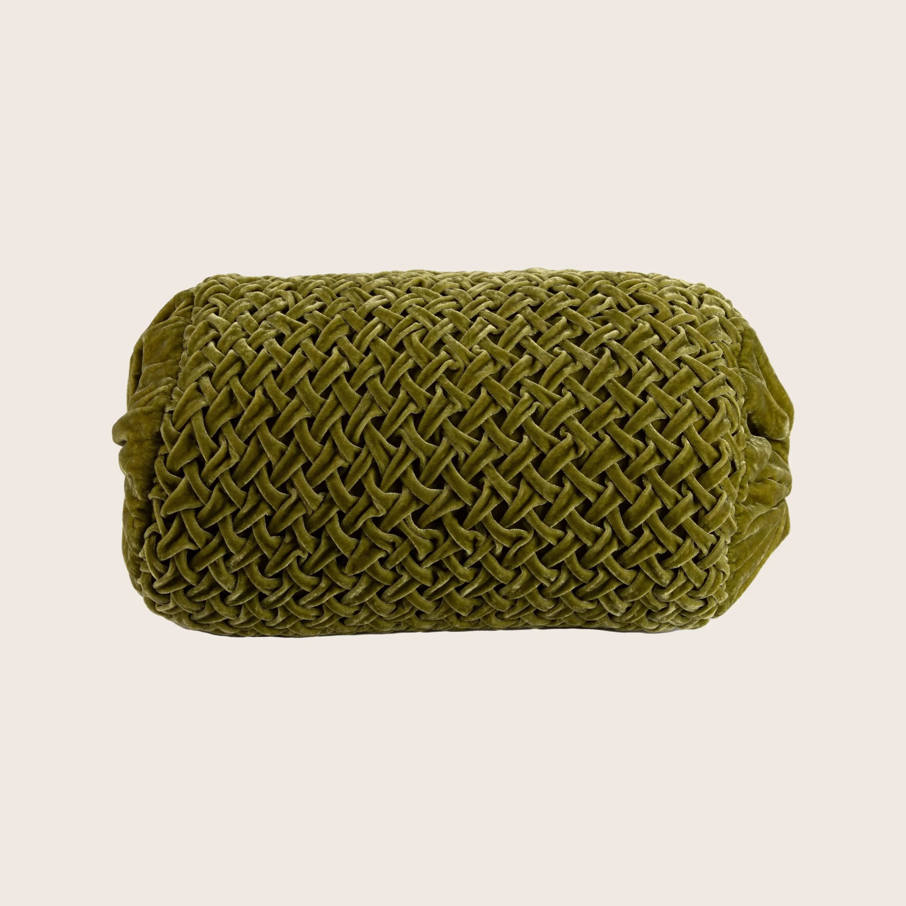 Basket Weave Silk Velvet Bolster Pillow