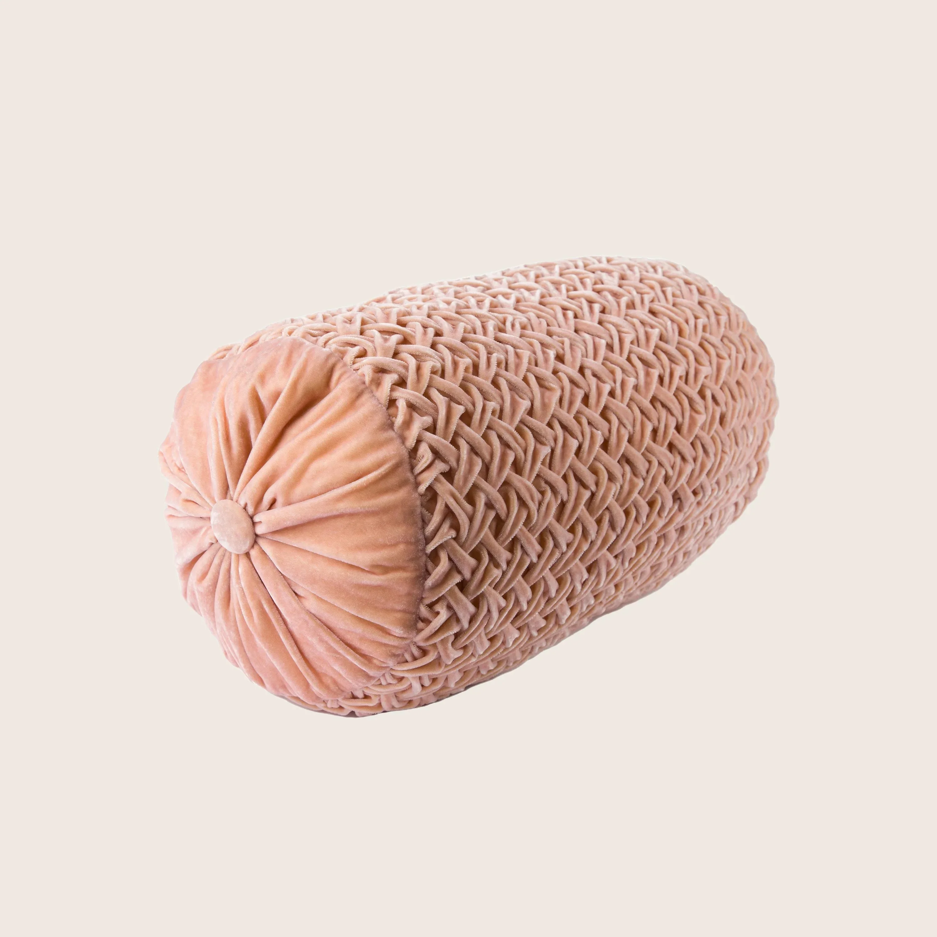 Basket Weave Silk Velvet Bolster Pillow - Image 9