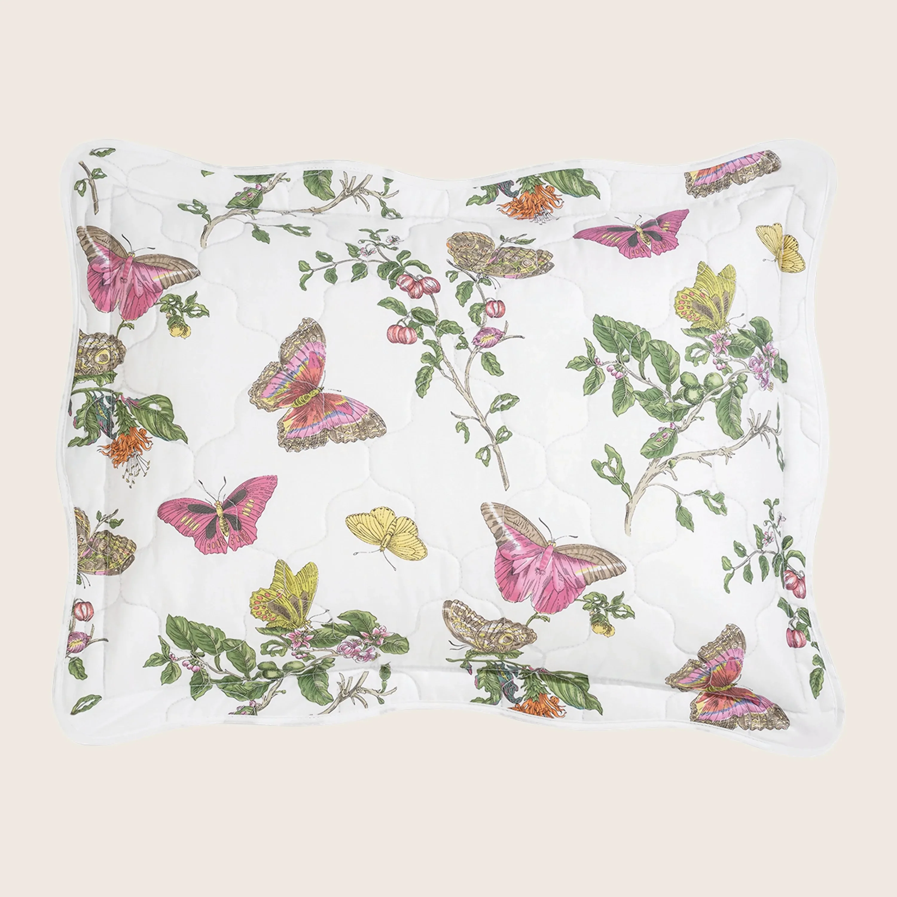 Baudin Butterfly Percale Quilted Sham, Pink - Image 3