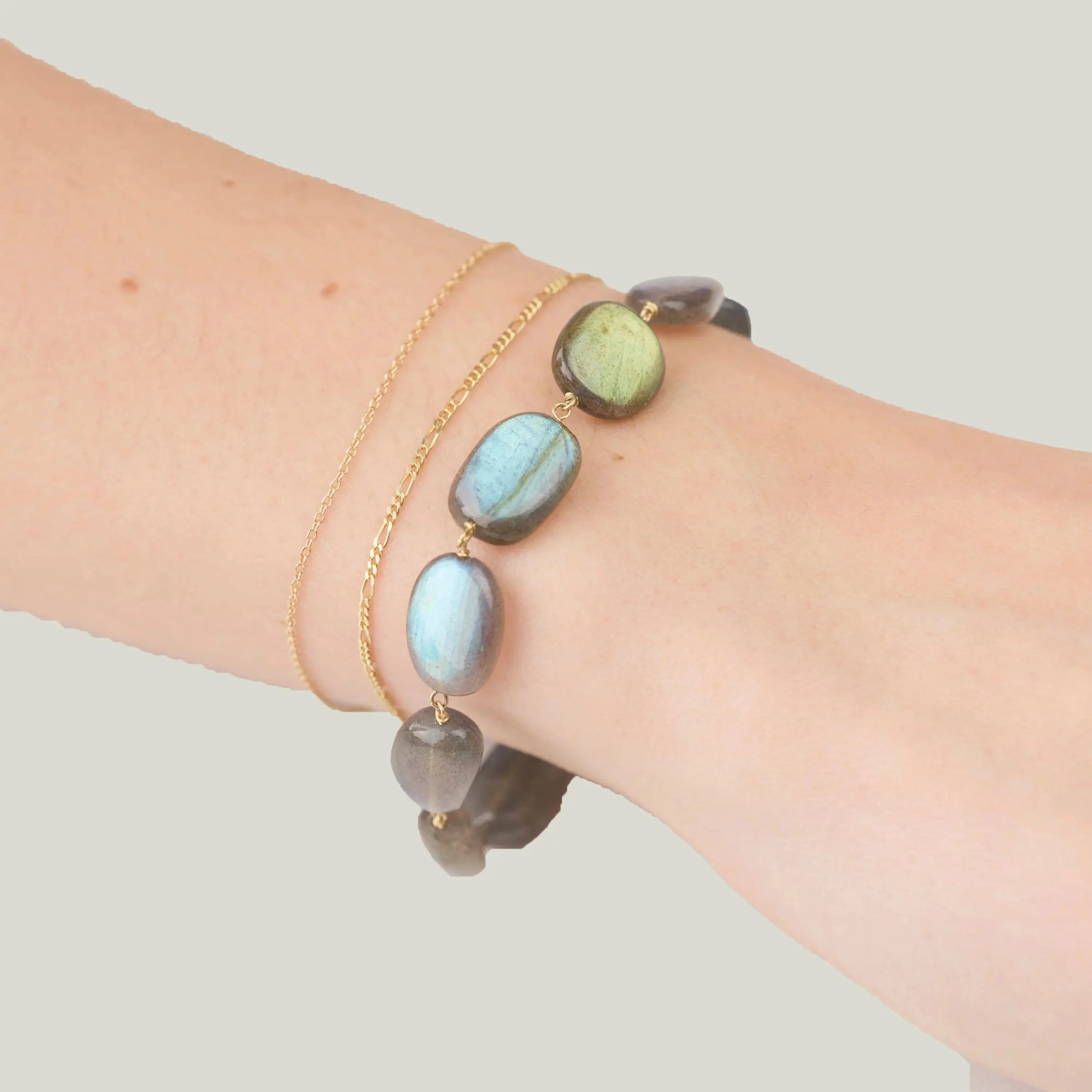 Beaded Labradorite Nugget Bracelet - Image 2