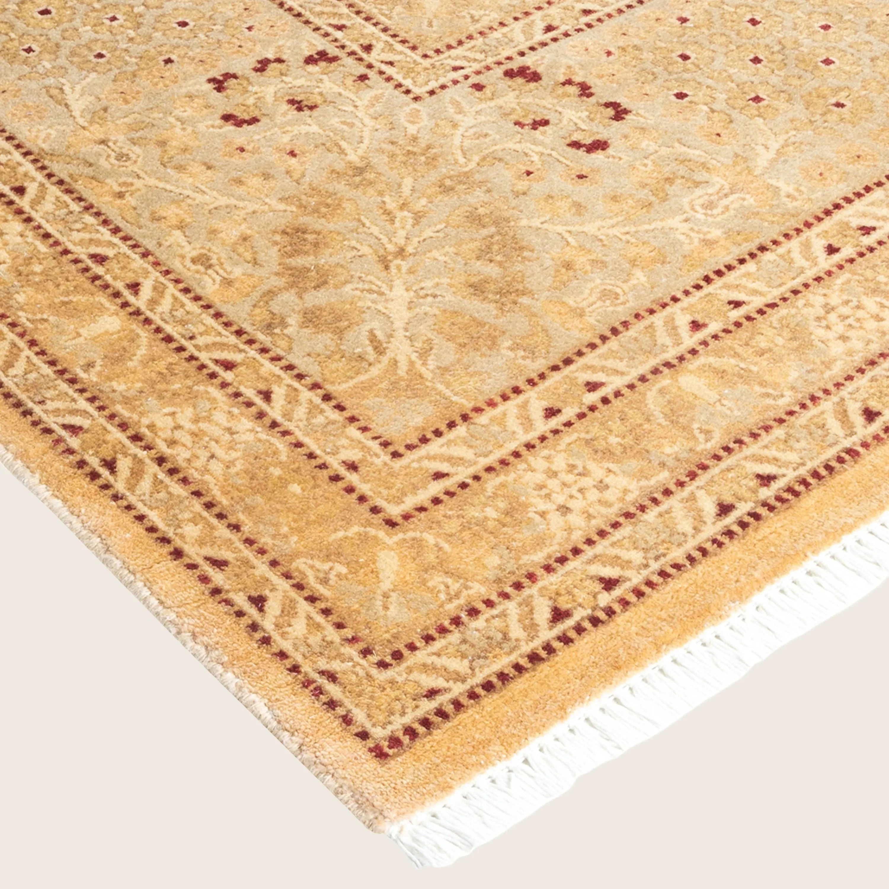 Beige Traditional Mogul Wool Rug - 6'2" x 8'10" - Image 2