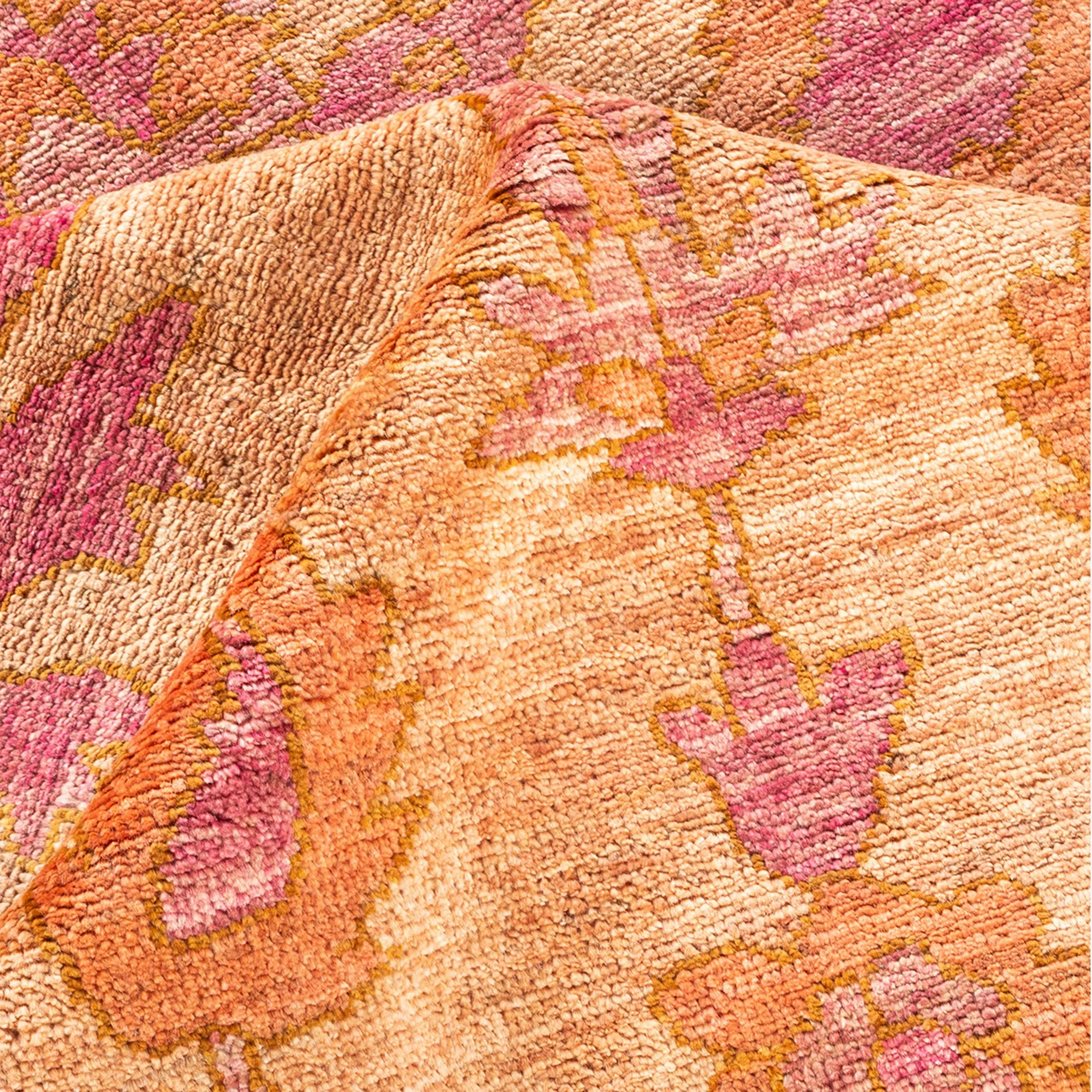 Pink Traditional Wool Rug - 9'3" x 11'10" - Image 2
