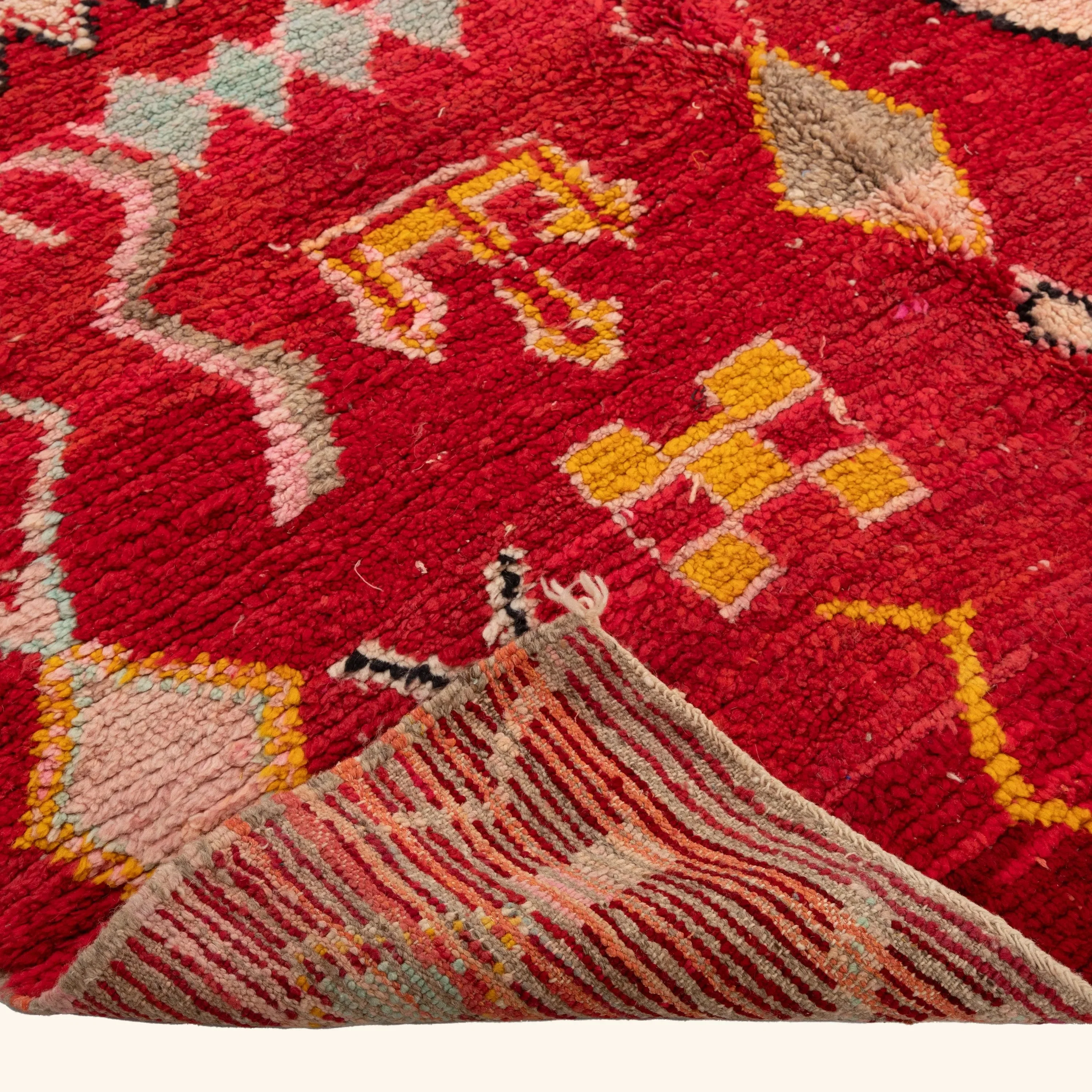 Red Berber Wool Rug - 5'11" x 9'3" - Image 4