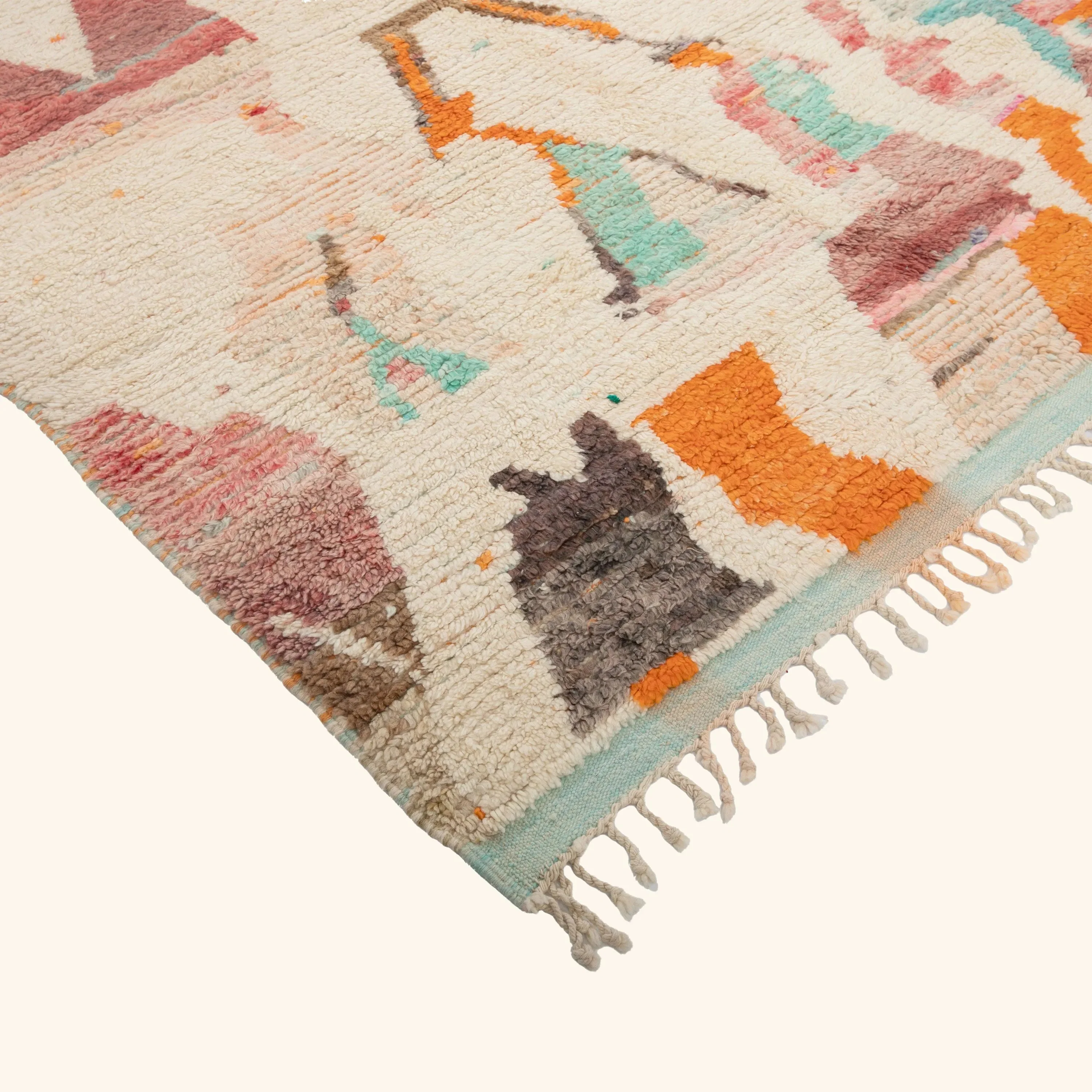 Multicolored Moroccan Berber Wool Rug - 6'9" x 9'8" - Image 3