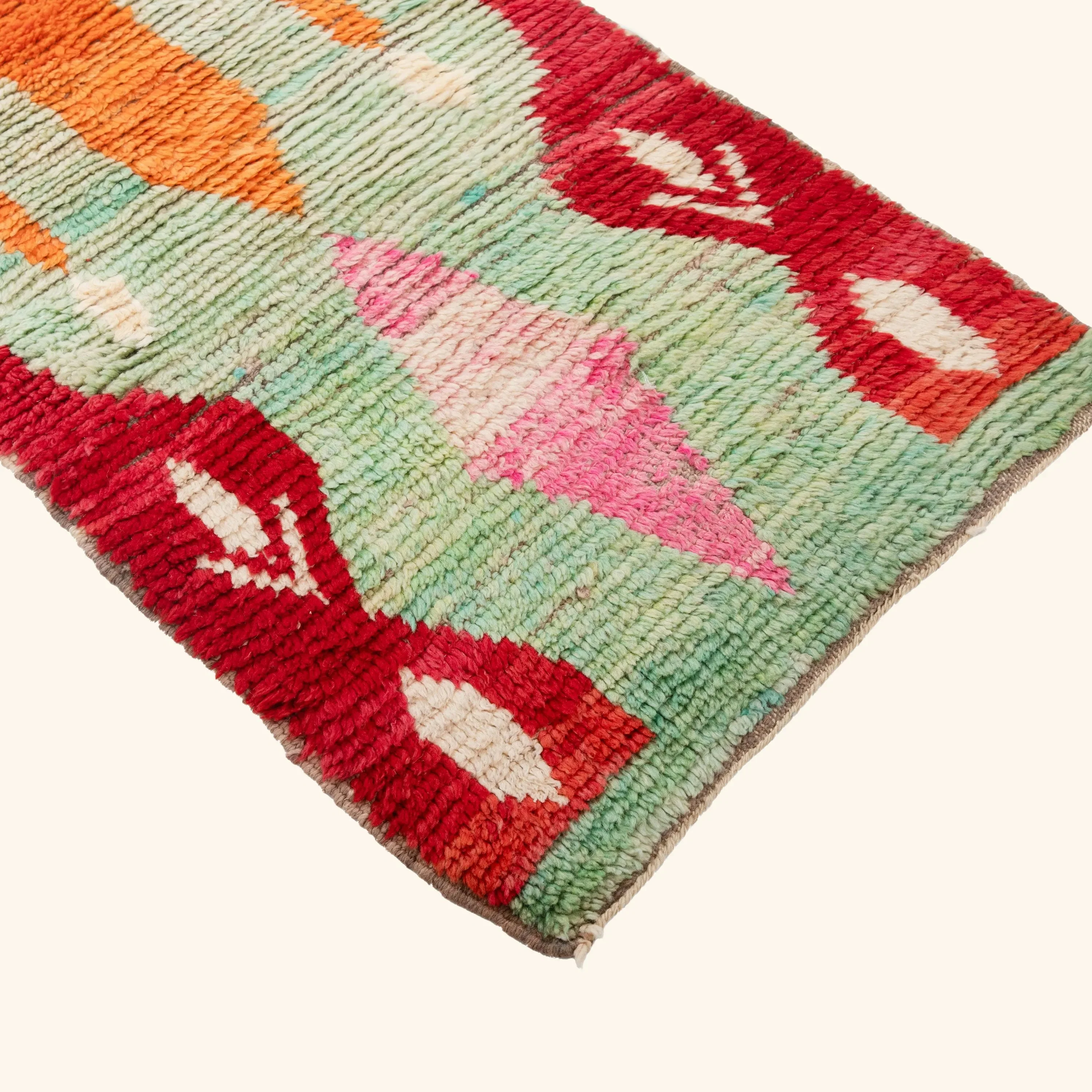 Multicolored Moroccan Berber Wool Rug - 2'4" x 10' - Image 3