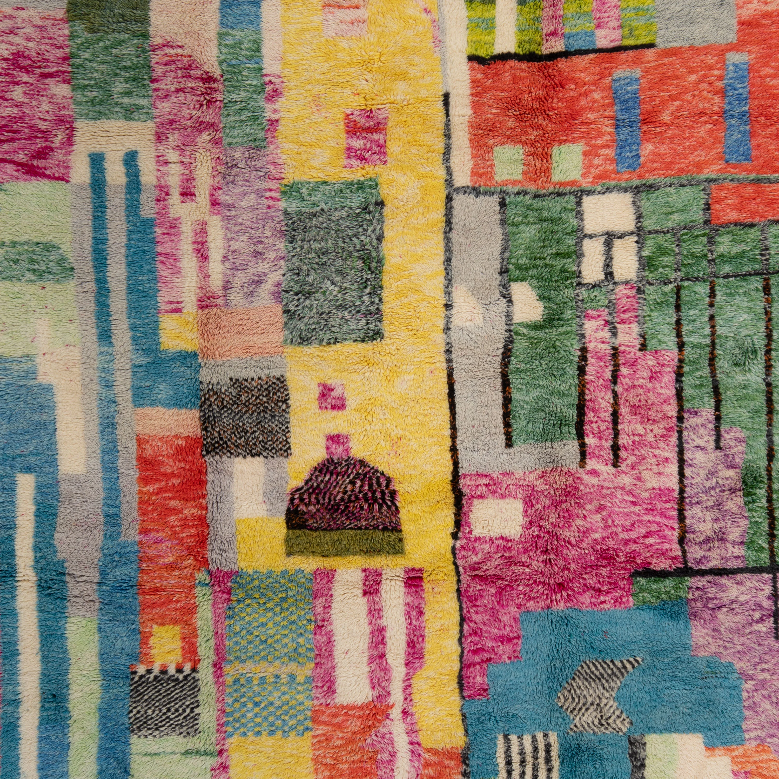Multicolored Moroccan Berber Wool Rug - 8'6" x 11'4" - Image 2