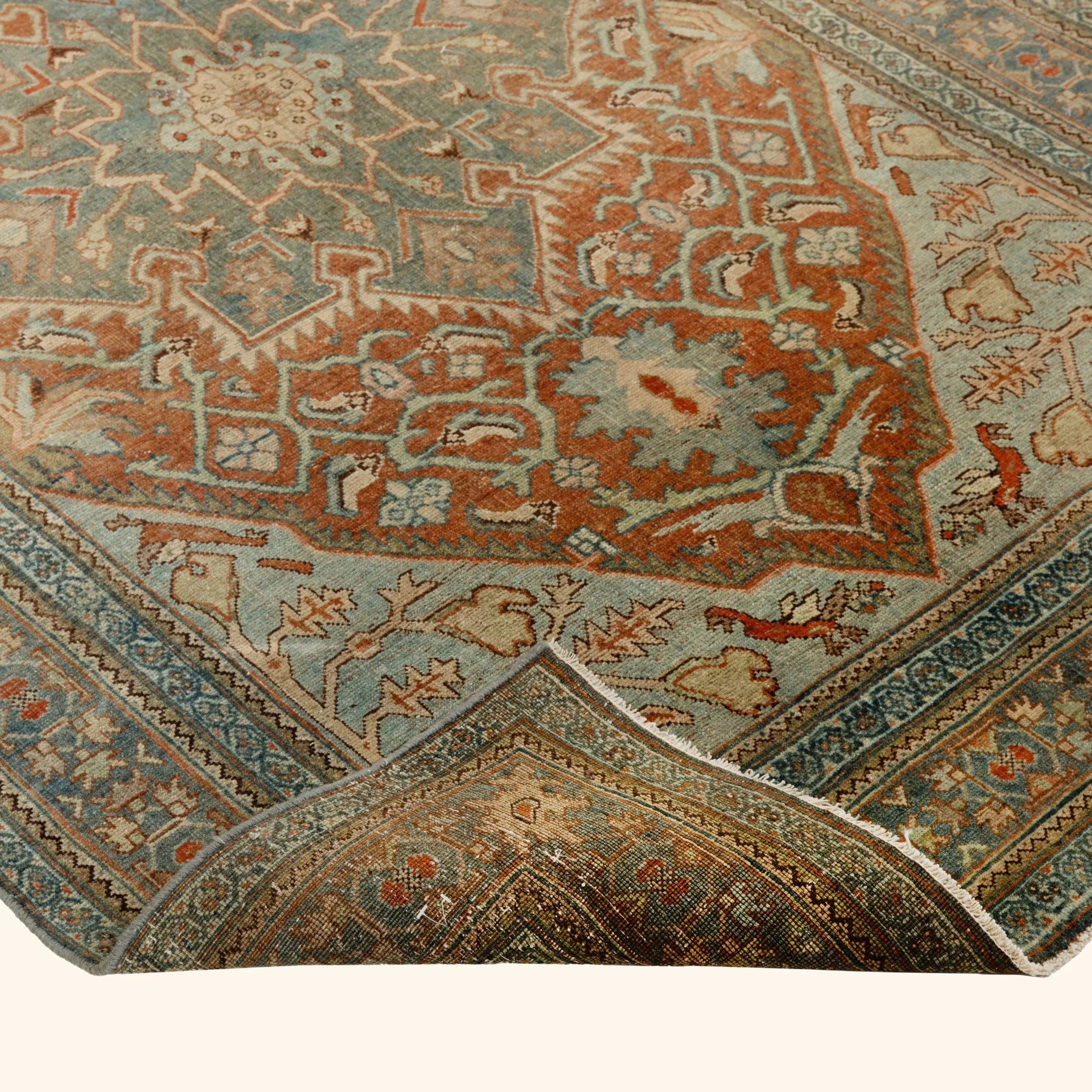 Blue Vintage Traditional Bidjav Wool Rug - 4'6" x 7'3" - Image 4