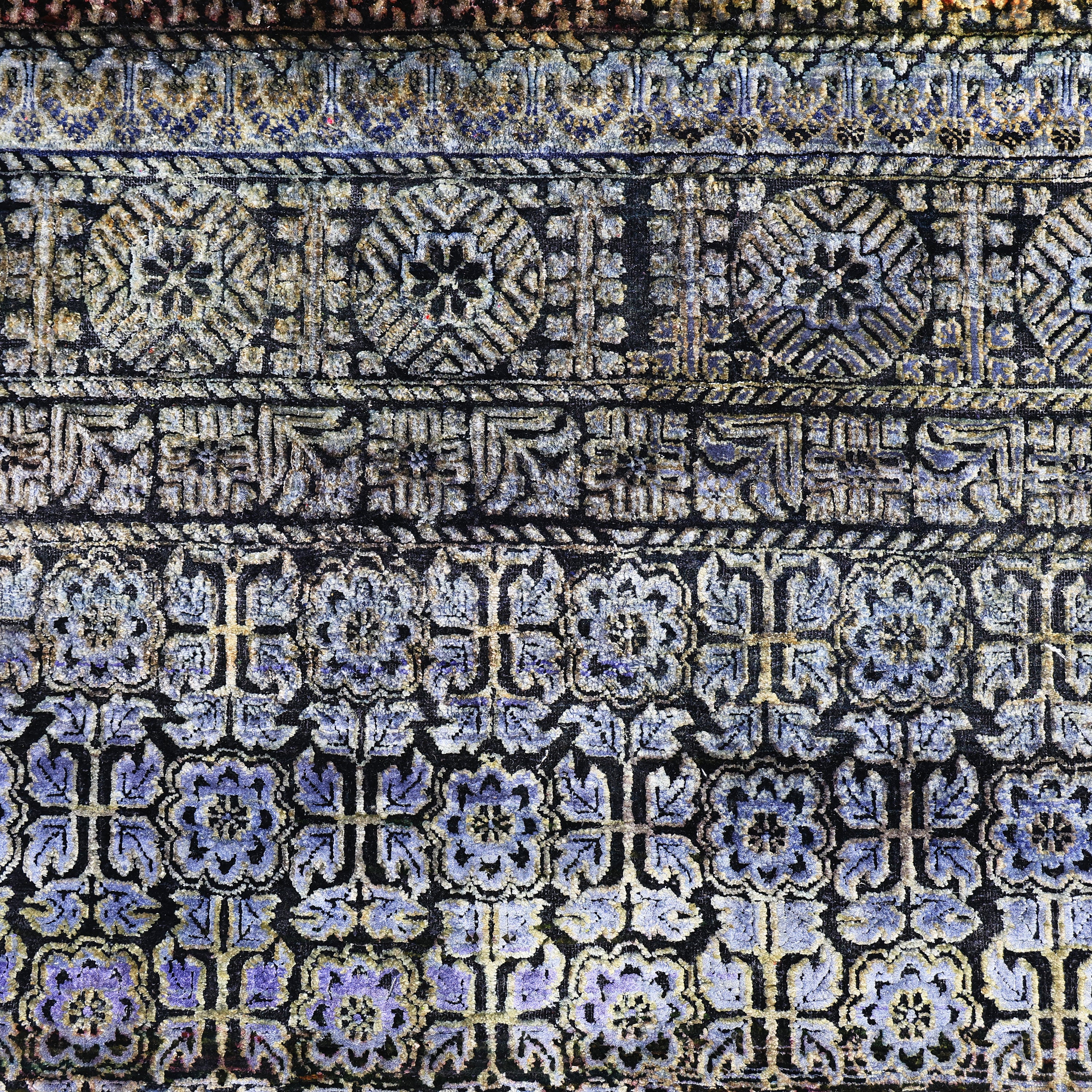 Black Alchemy Traditional Silk Rug - 8'11" x 12'3" - Image 4