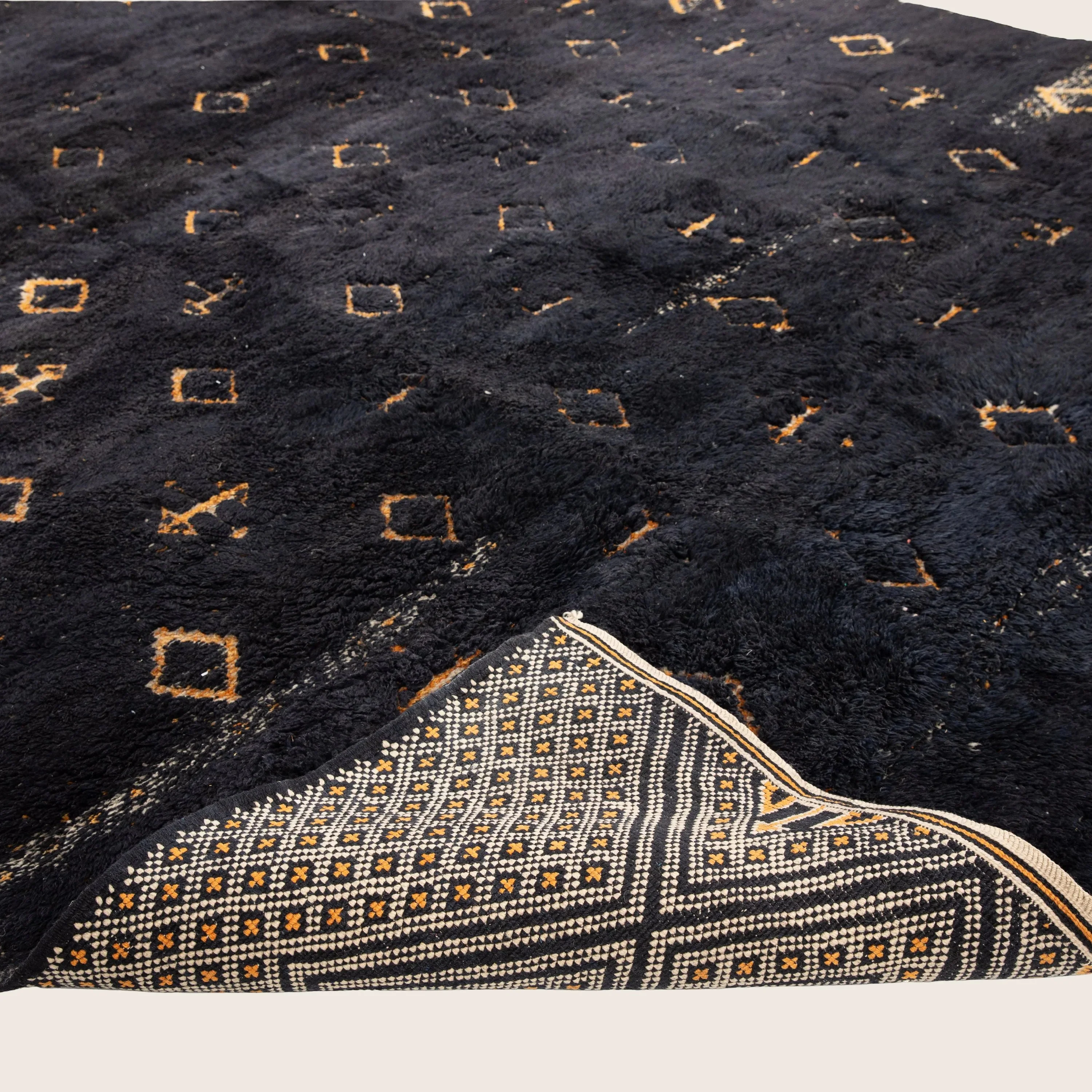 Black Casablanca Moroccan Wool Rug - 11'1" x 14'5" - Image 4