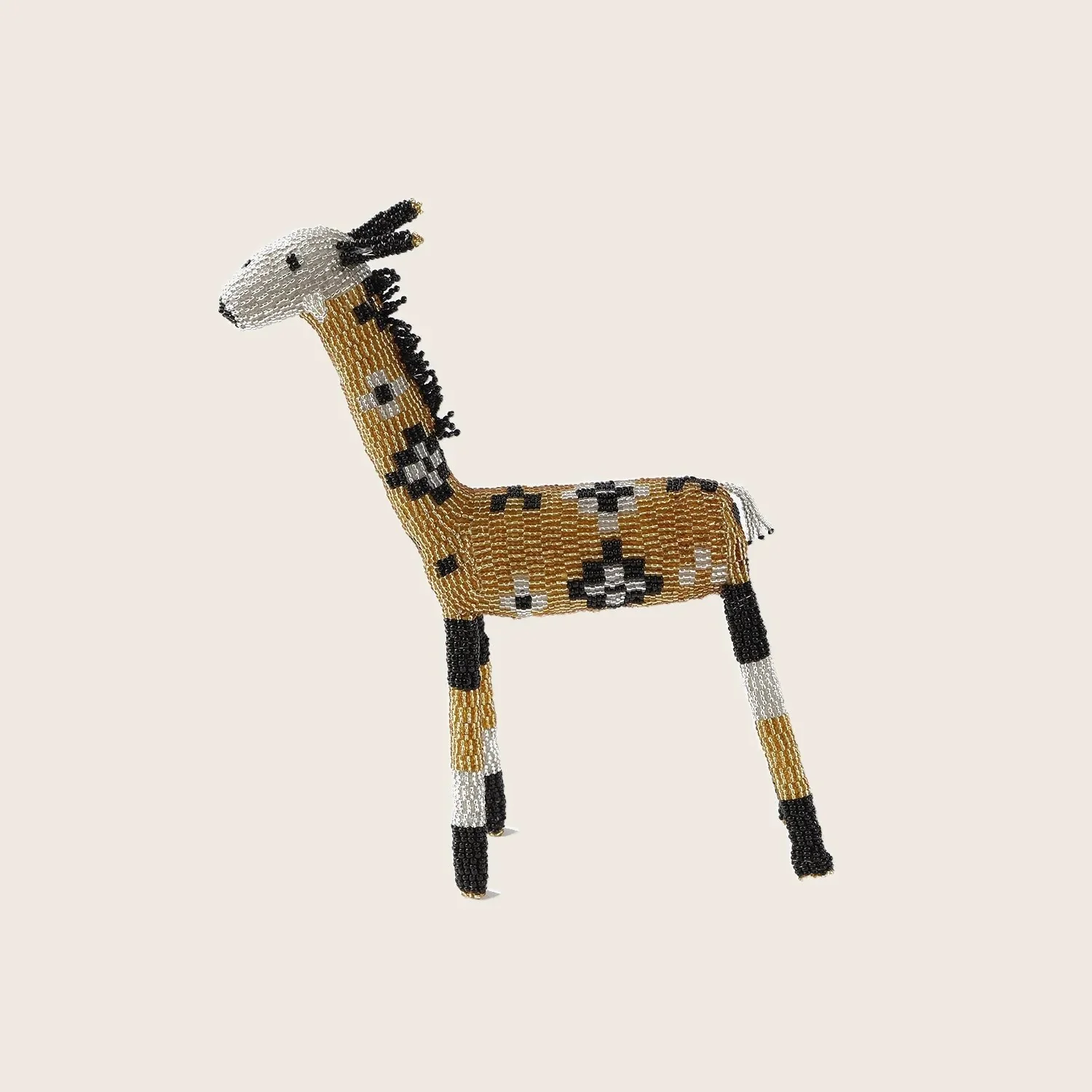 Black & Gold Beaded Horse