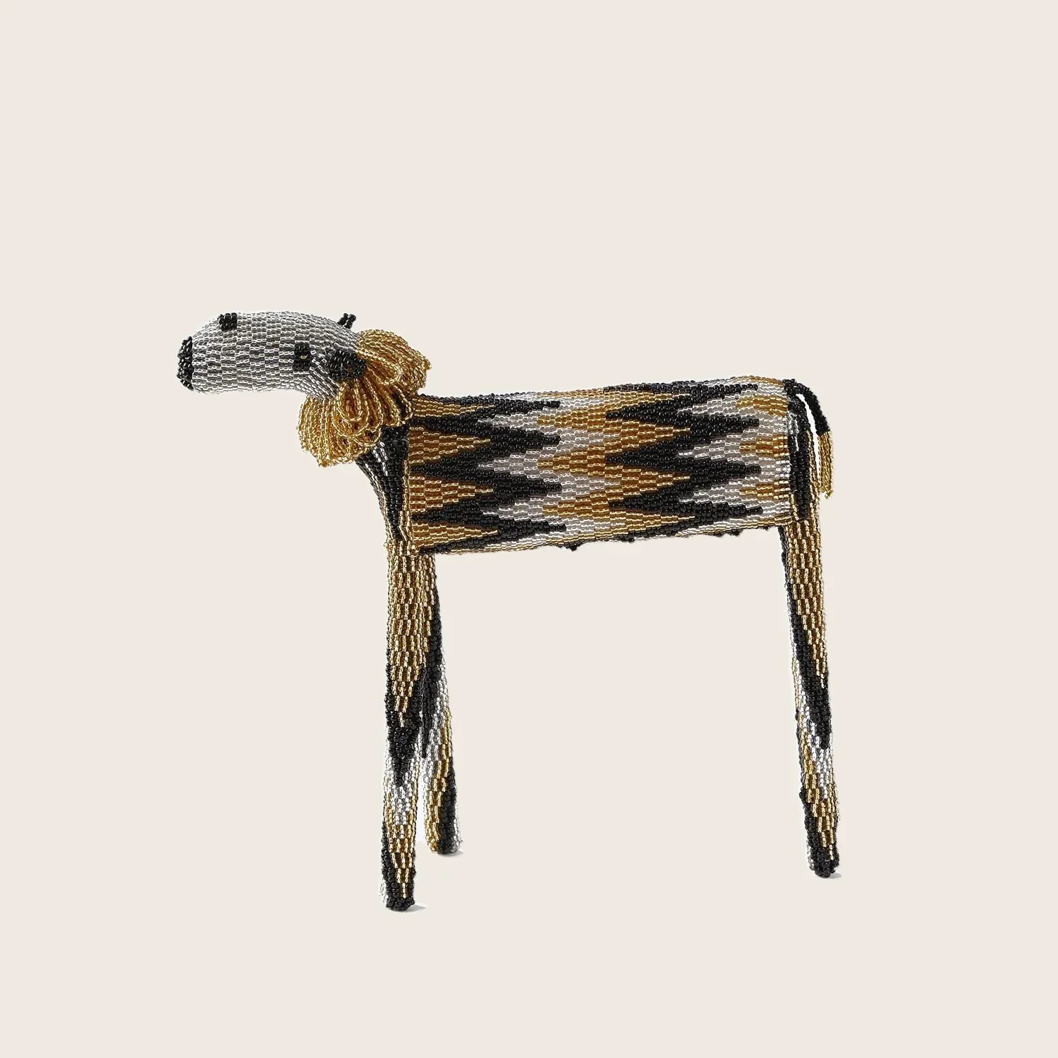 Black & Gold Beaded Lion - Image 5