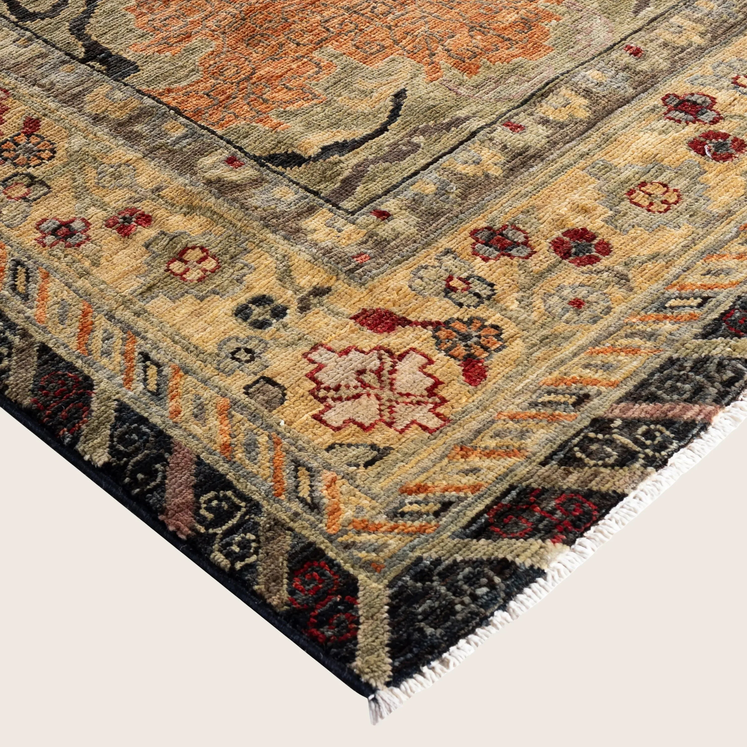 Black Soluna Traditional Wool Rug - 10' x 13'8" - Image 2