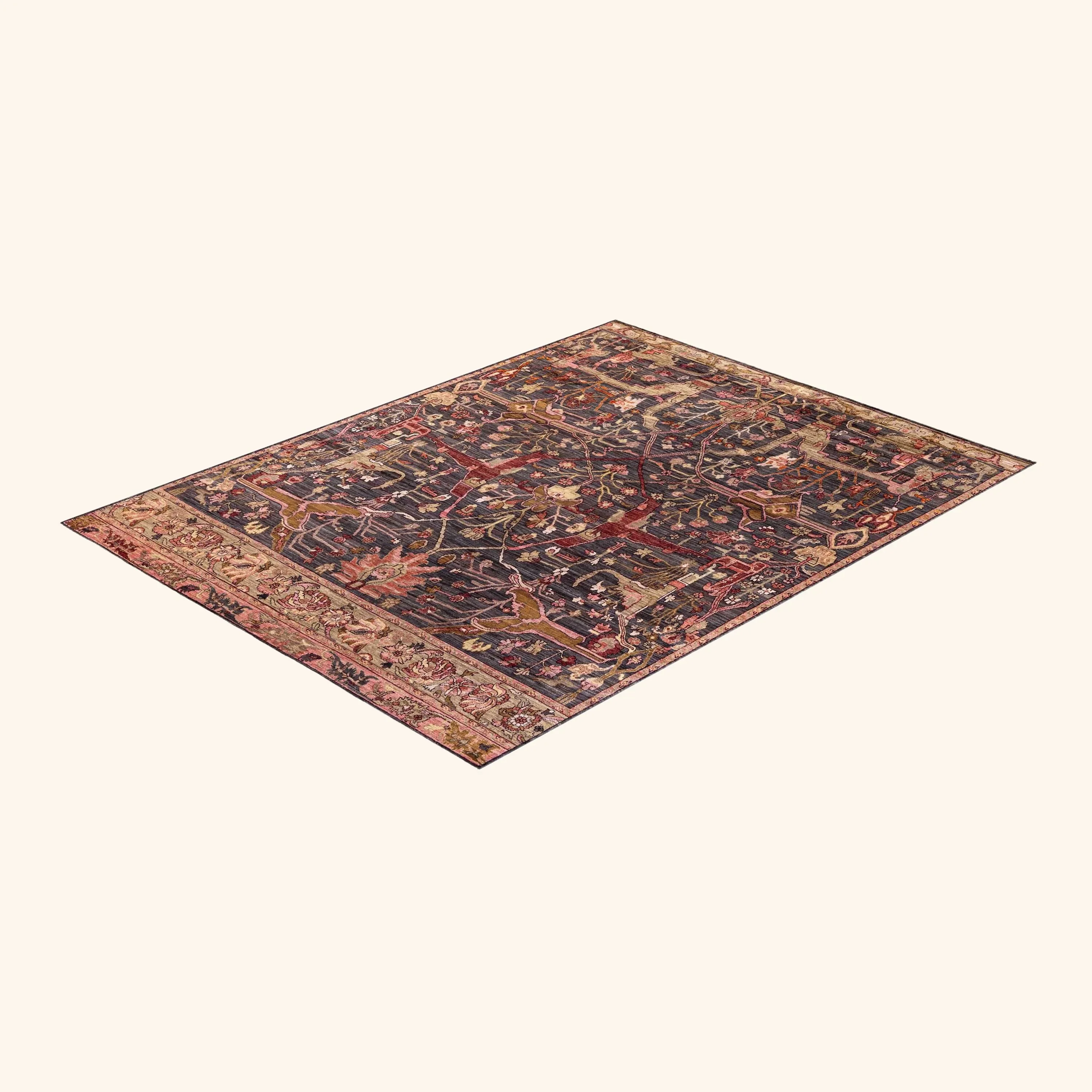 Black Soluna Traditional Wool Rug - 7'9" x 10'4" - Image 8