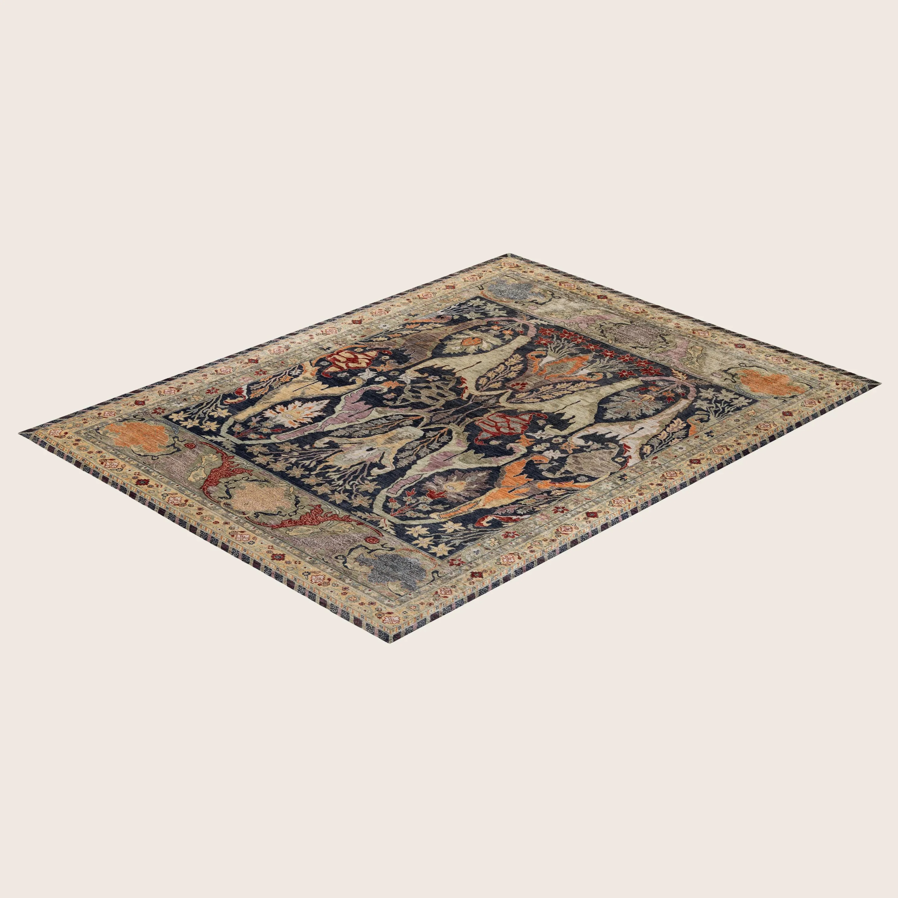 Black Soluna Traditional Wool Rug - 9'2" x 11'10" - Image 8