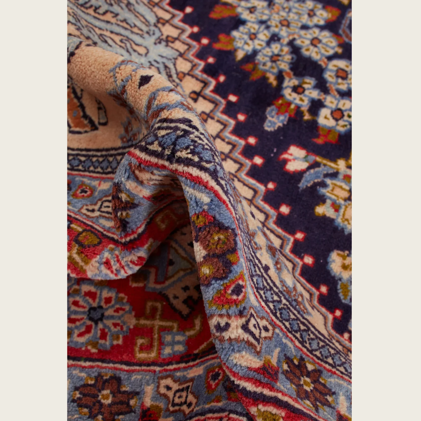 Red Traditional Persian Josagan Wool Rug - 6'9" x 10'5" - Image 6