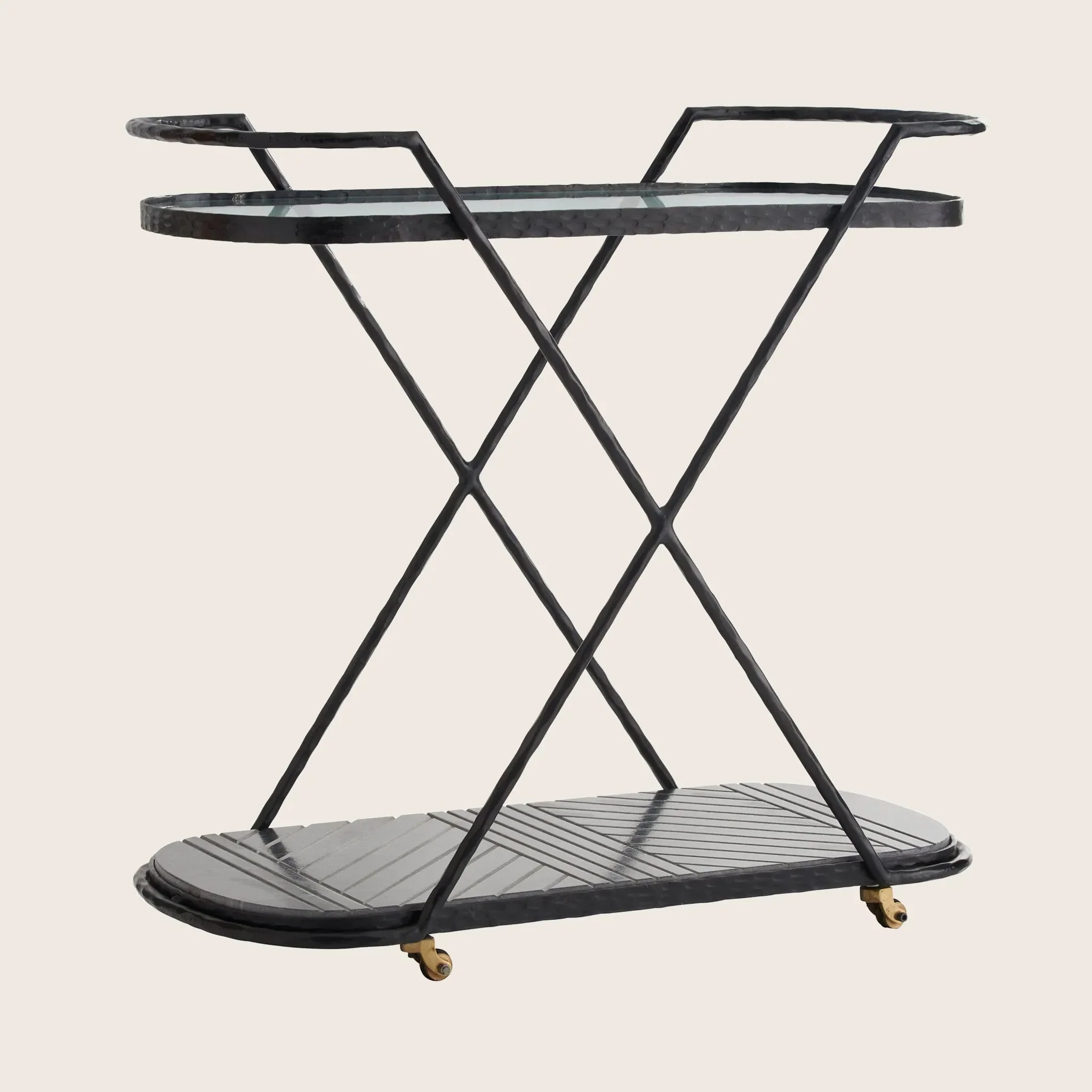 Blackened Iron Bar Cart - Image 3